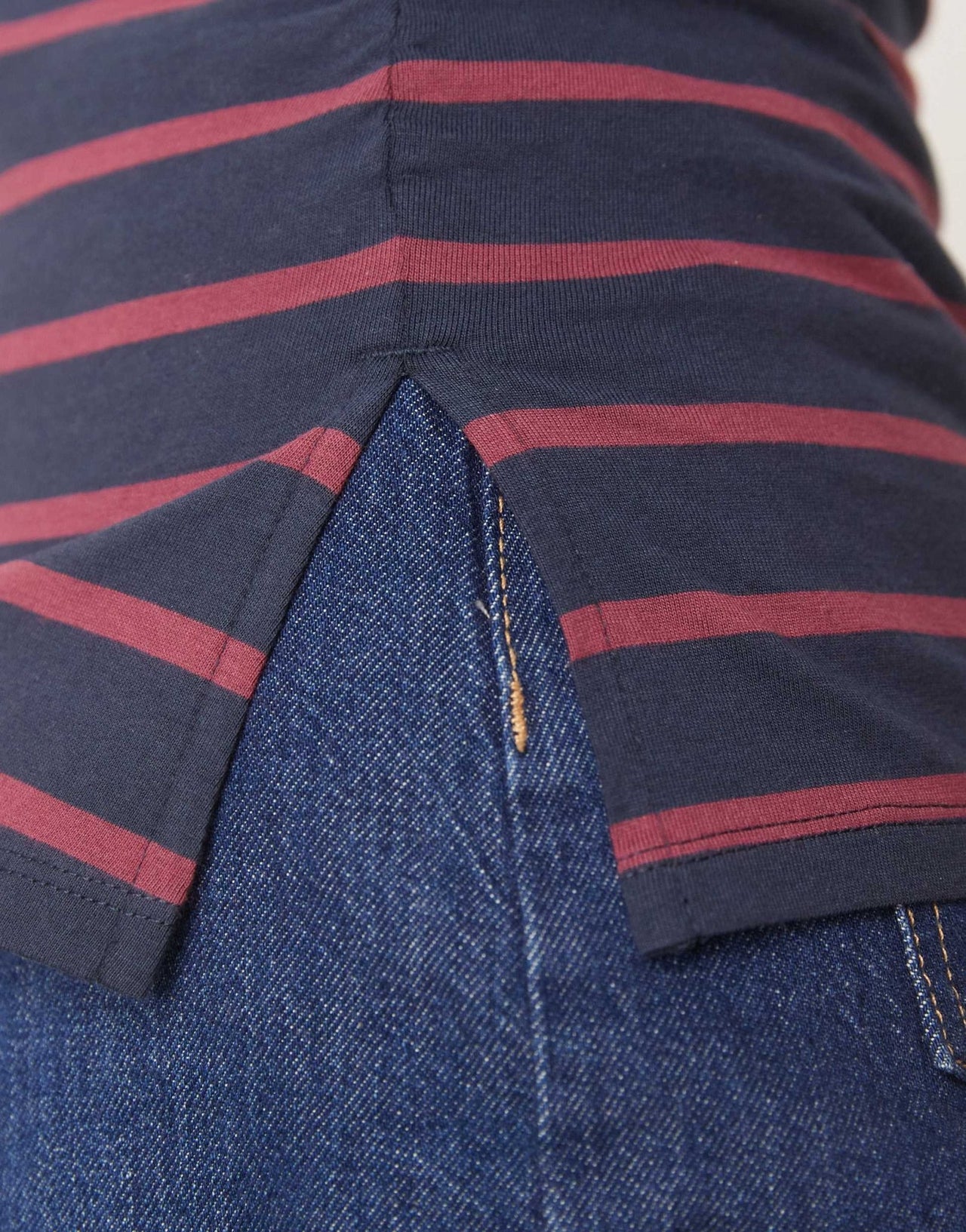 ASOS DESIGN corset waist sharp shoulder tank top in burgundy and navy stripe - ASOS Sample Sale