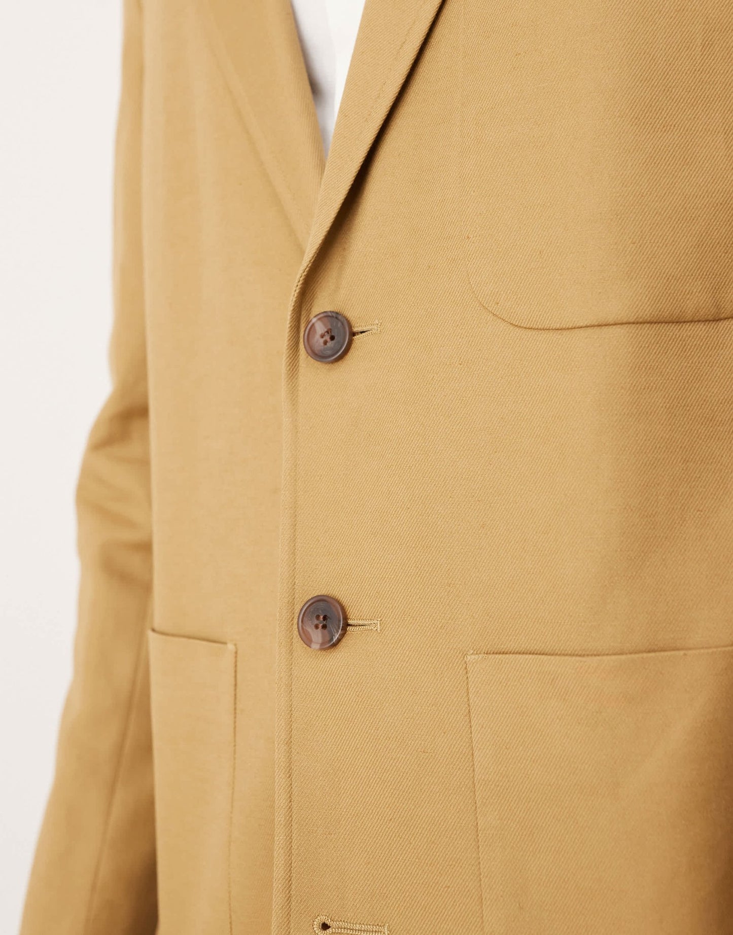 ASOS DESIGN cotton linen blend regular suit jacket in camel twill - ASOS Sample Sale