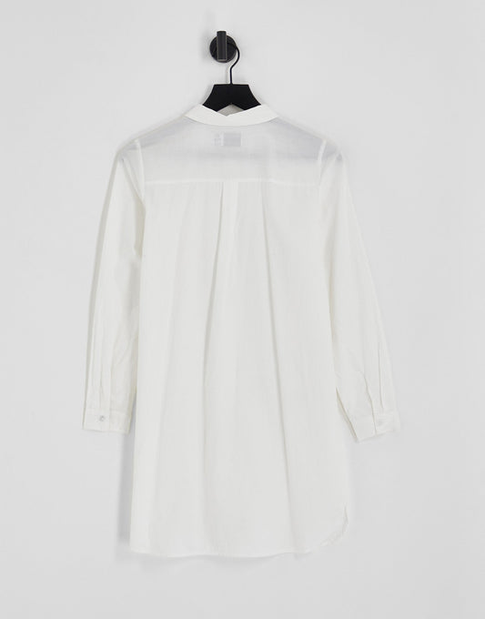 white christmas dresses ASOS DESIGN organic cotton mini shirt dress in black main image 0