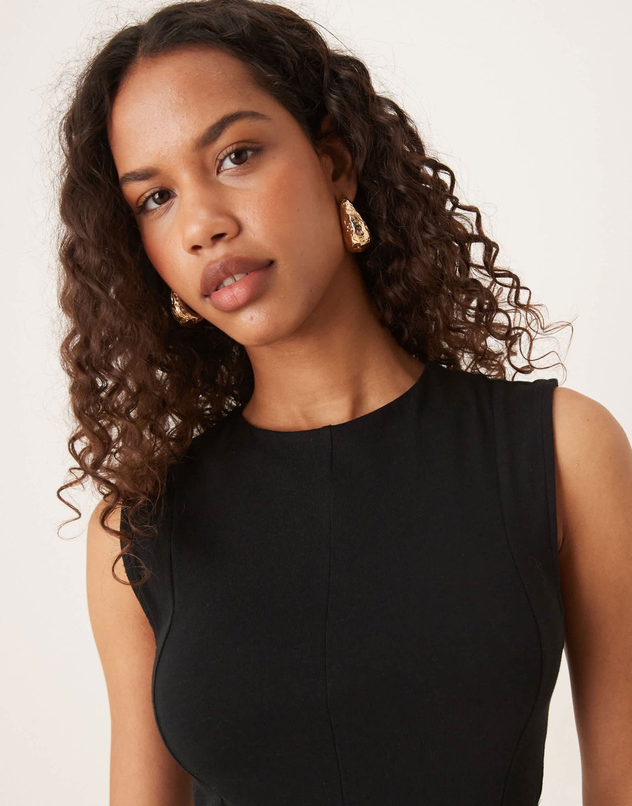 ASOS Design cotton sleeveless midi sundress in black - ASOS Sample Sale