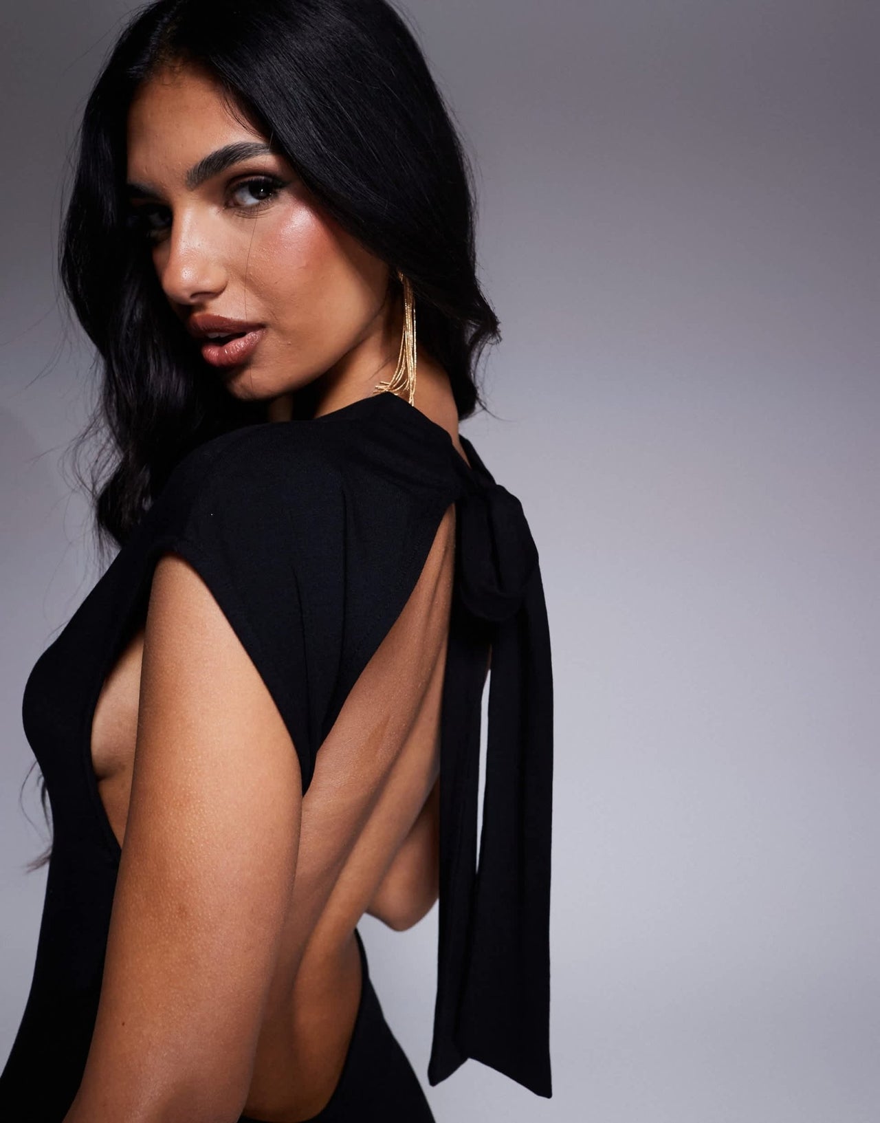 ASOS DESIGN cowl high neck mini dress in black - ASOS Sample Sale