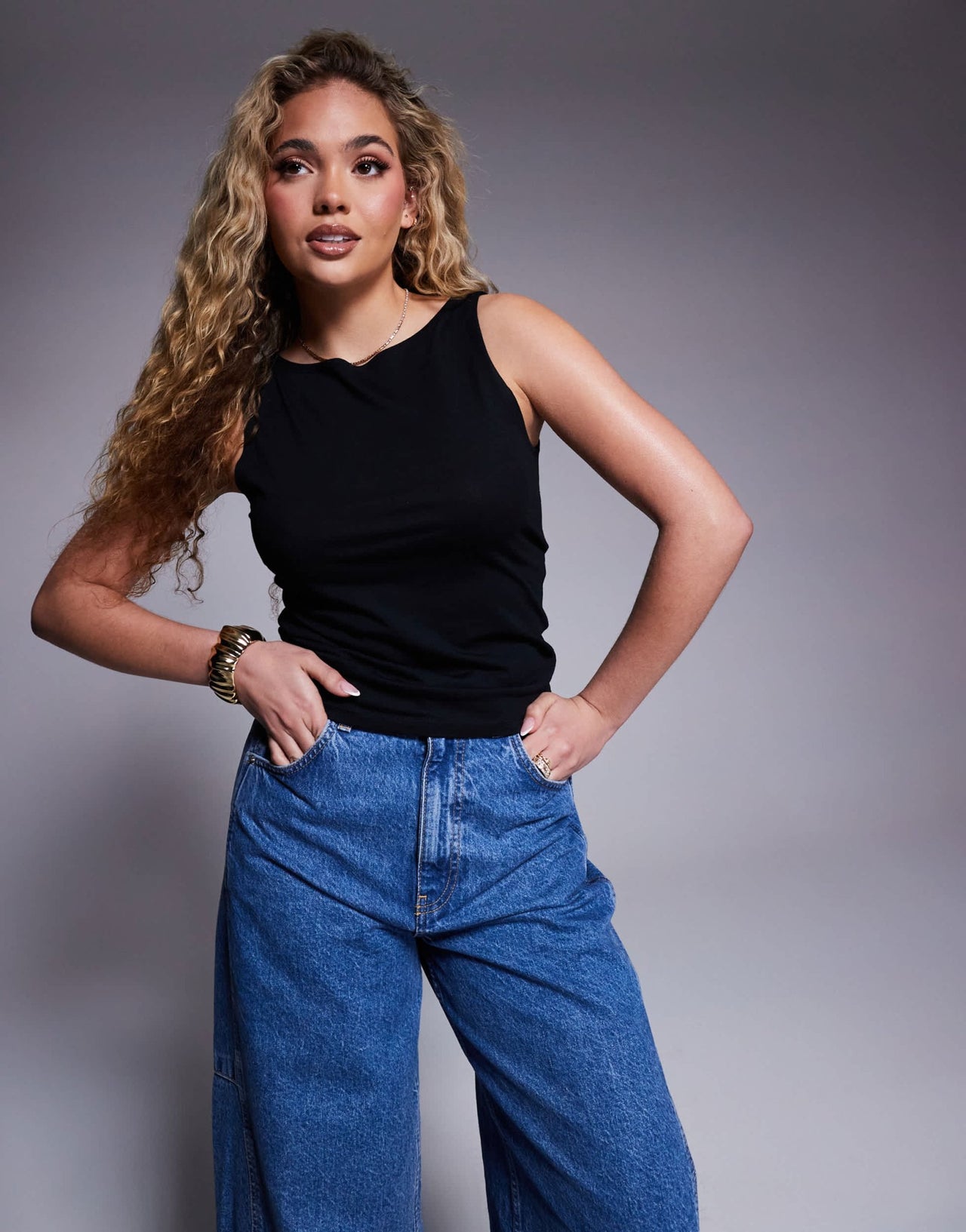 ASOS DESIGN cowl neck drape t-shirt in black - ASOS Sample Sale