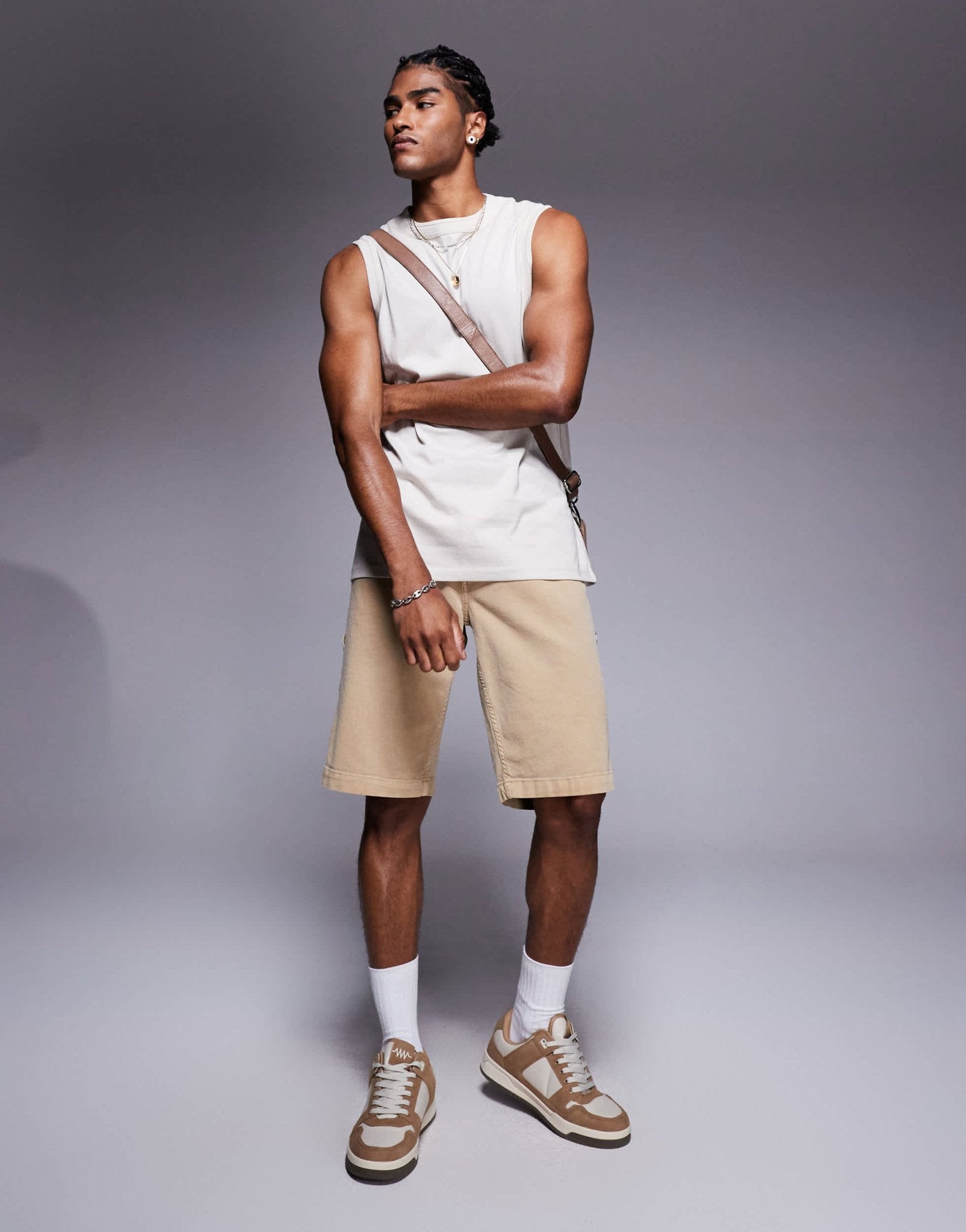 ASOS DESIGN crew neck tank in stone - ASOS Sample Sale