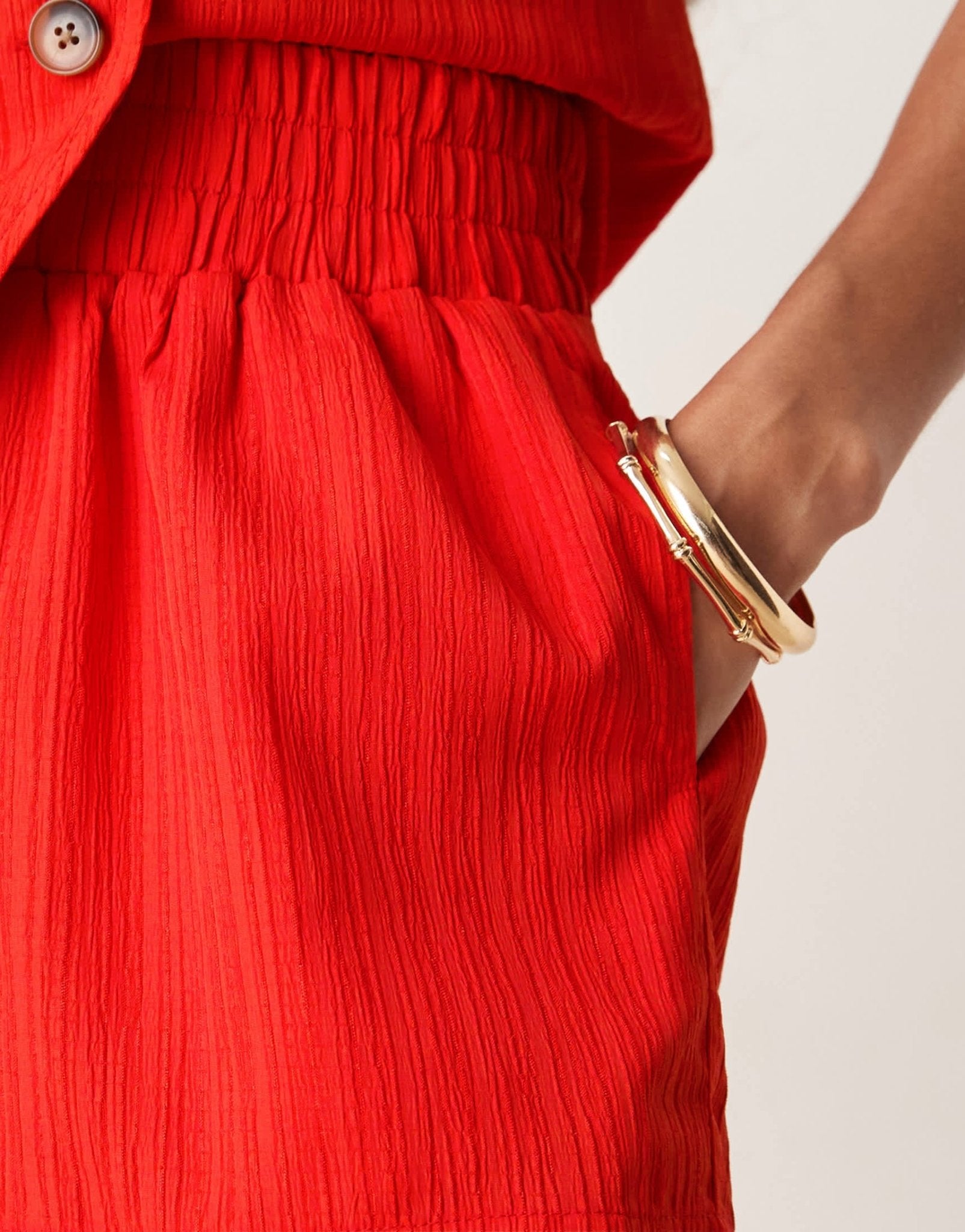 ASOS DESIGN crinkle pull on shorts co - ord in orange - ASOS Sample Sale