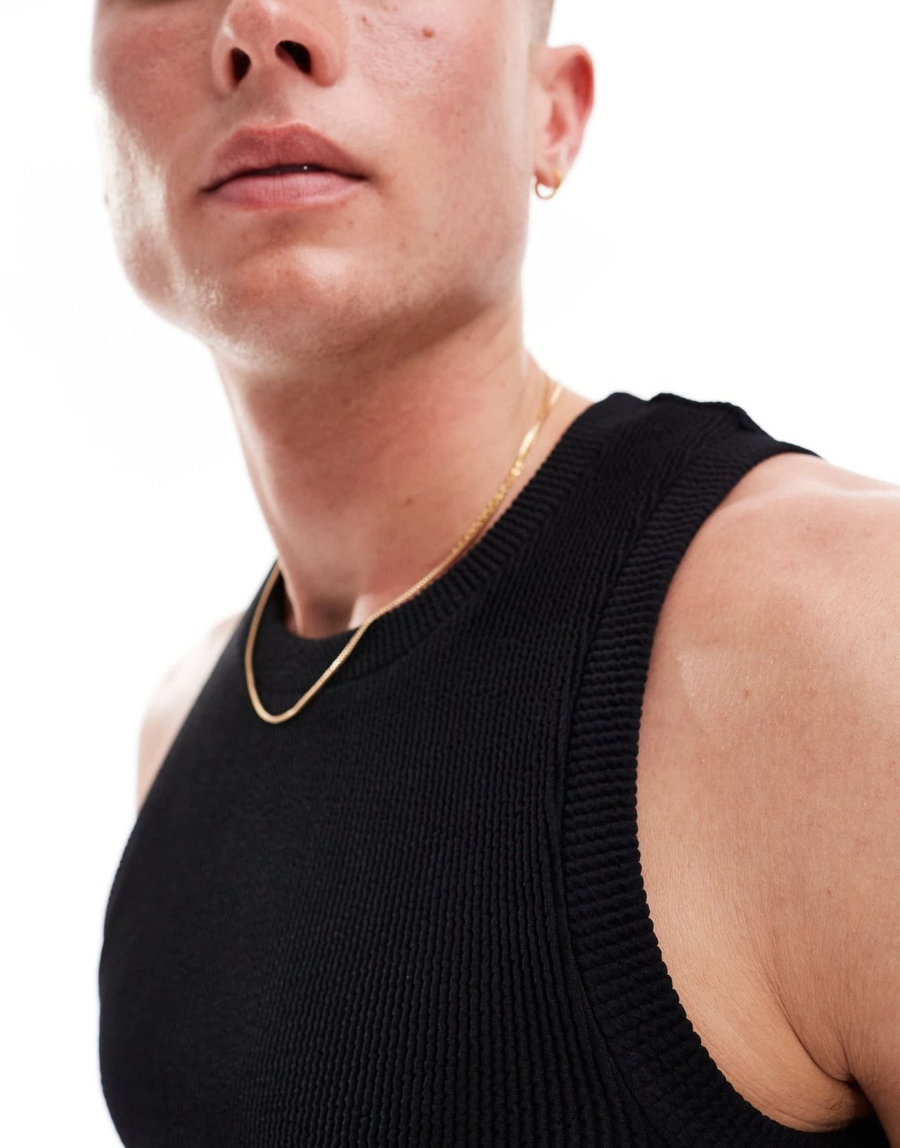 ASOS DESIGN crinkle vest in black - ASOS Sample Sale