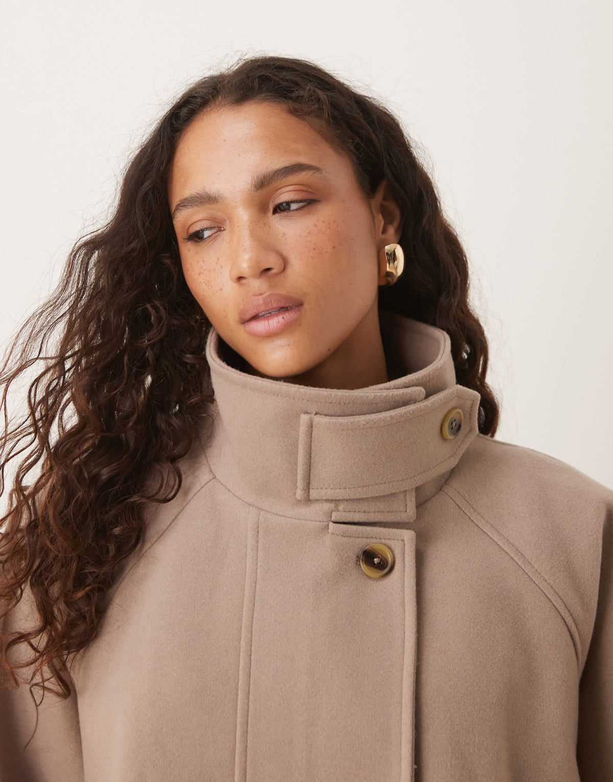 ASOS DESIGN cropped cape formal coat in mushroom - ASOS Sample Sale