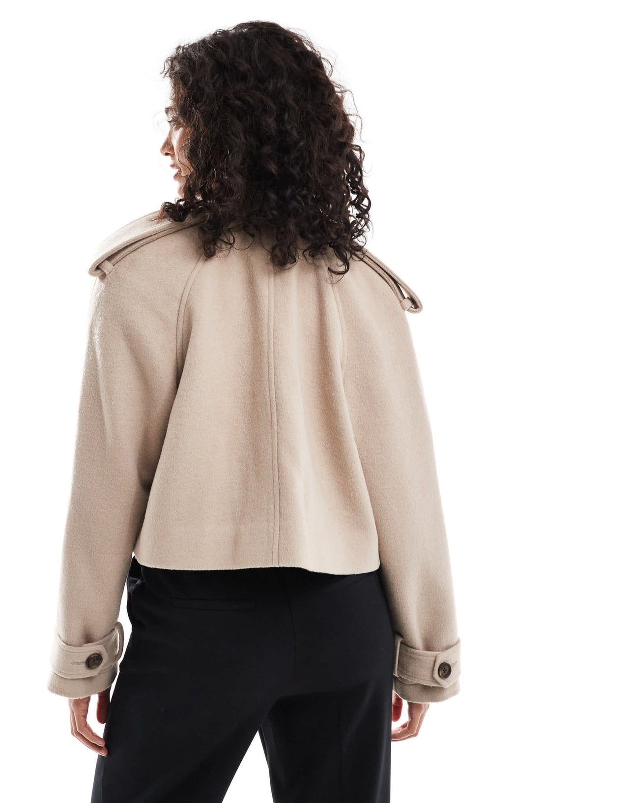 ASOS DESIGN cropped formal trench coat in mushroom - ASOS Sample Sale