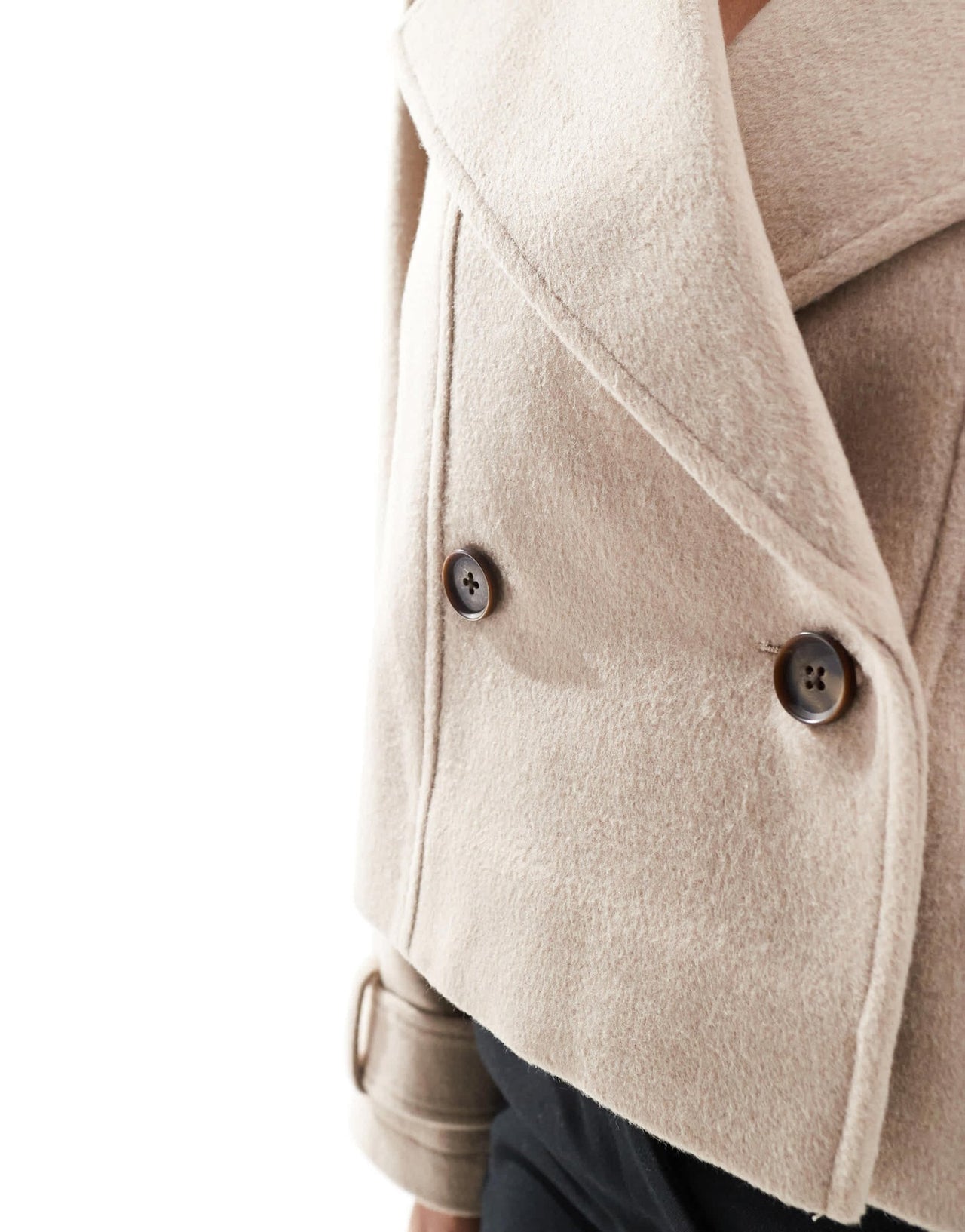 ASOS DESIGN cropped formal trench coat in mushroom - ASOS Sample Sale
