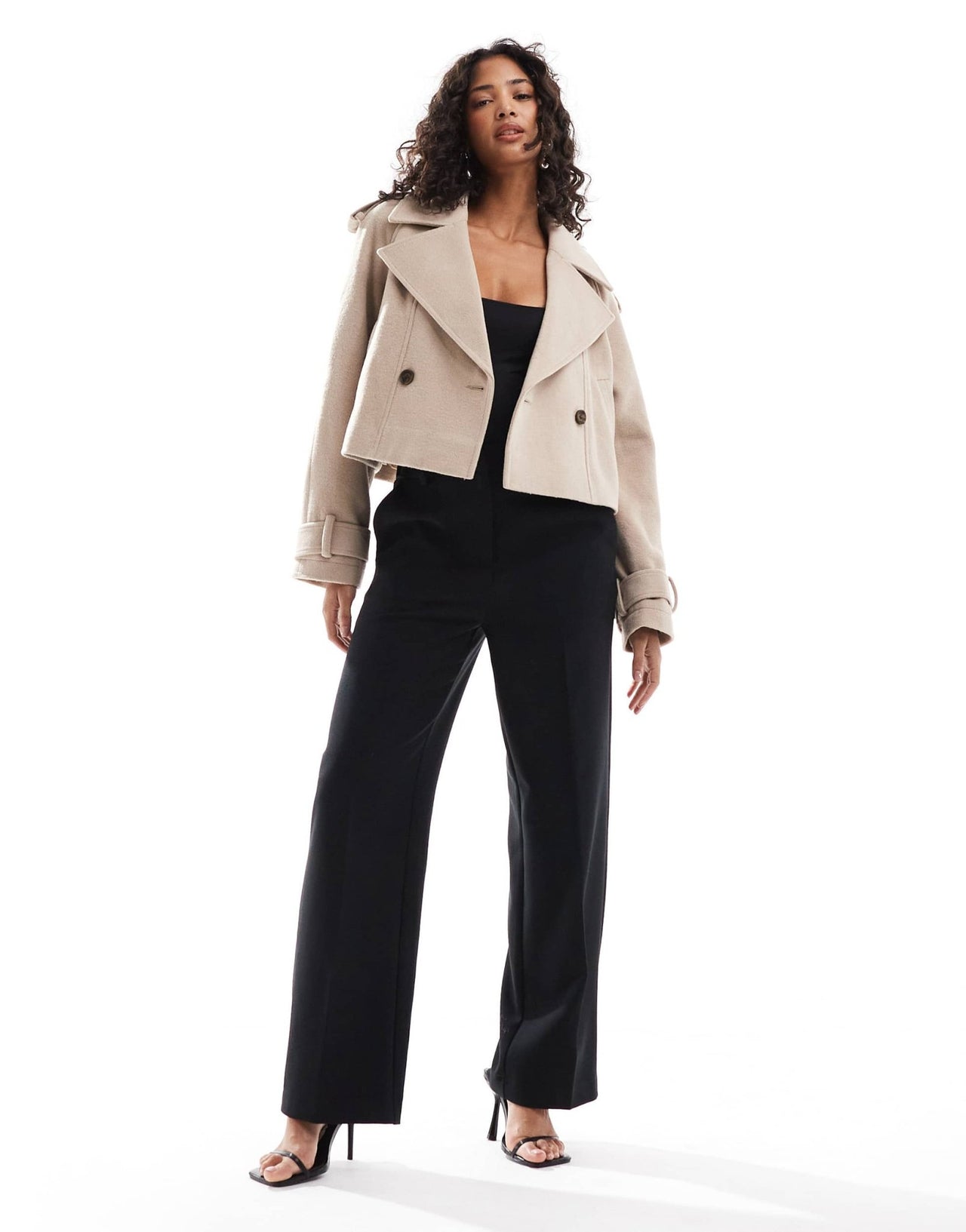 ASOS DESIGN cropped formal trench coat in mushroom - ASOS Sample Sale