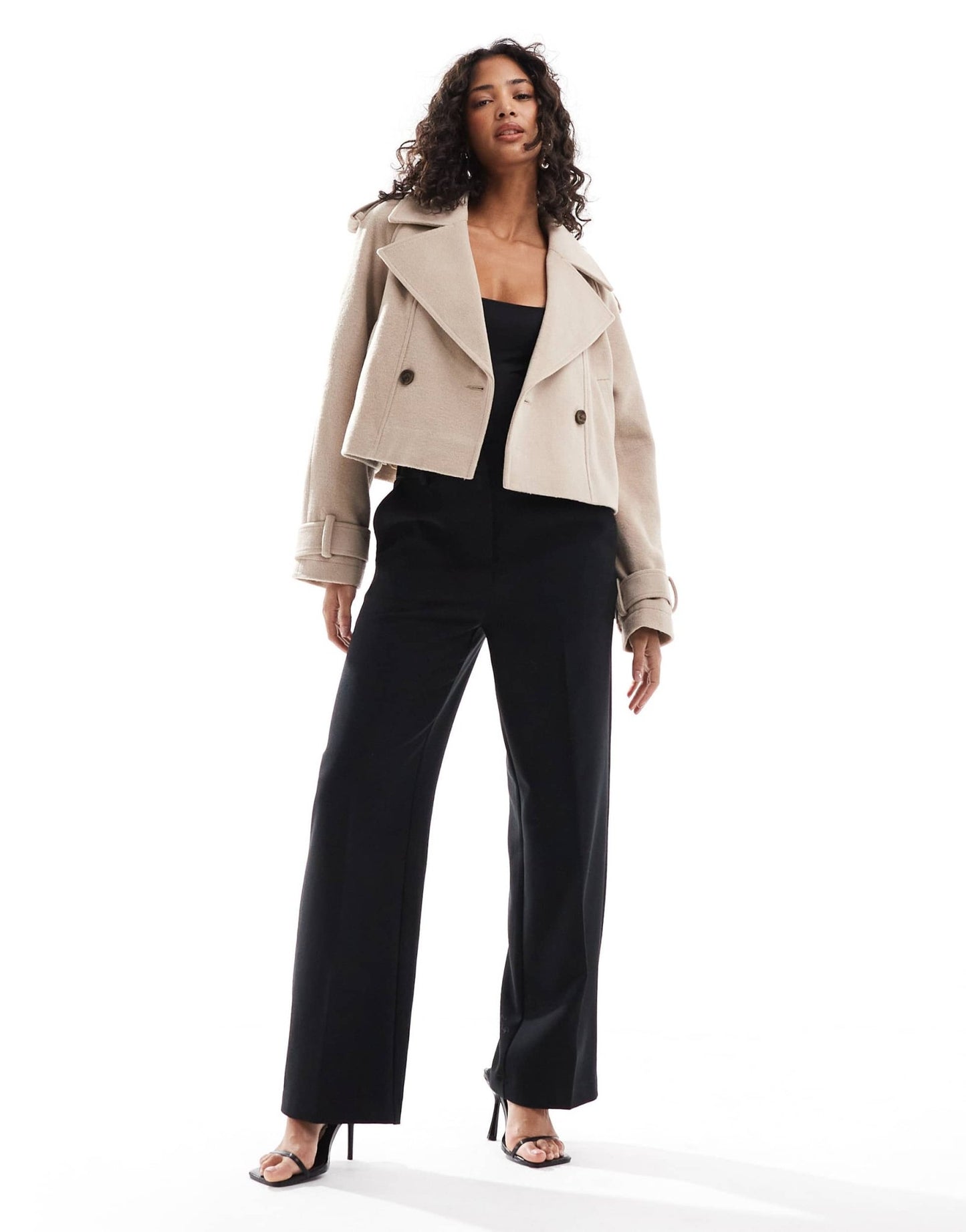ASOS DESIGN cropped formal trench coat in mushroom - ASOS Sample Sale