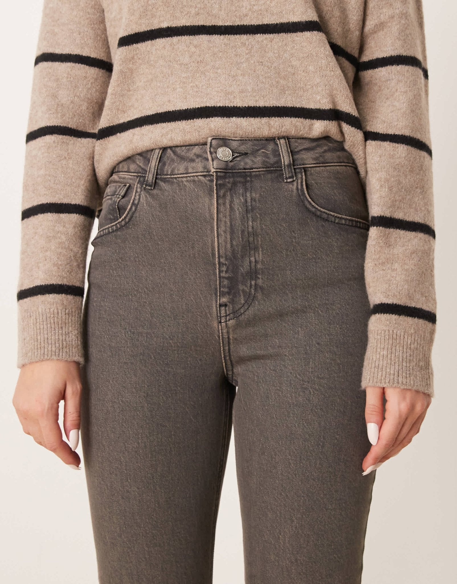 ASOS DESIGN cropped kick flare jean in brown overdye - ASOS Sample Sale
