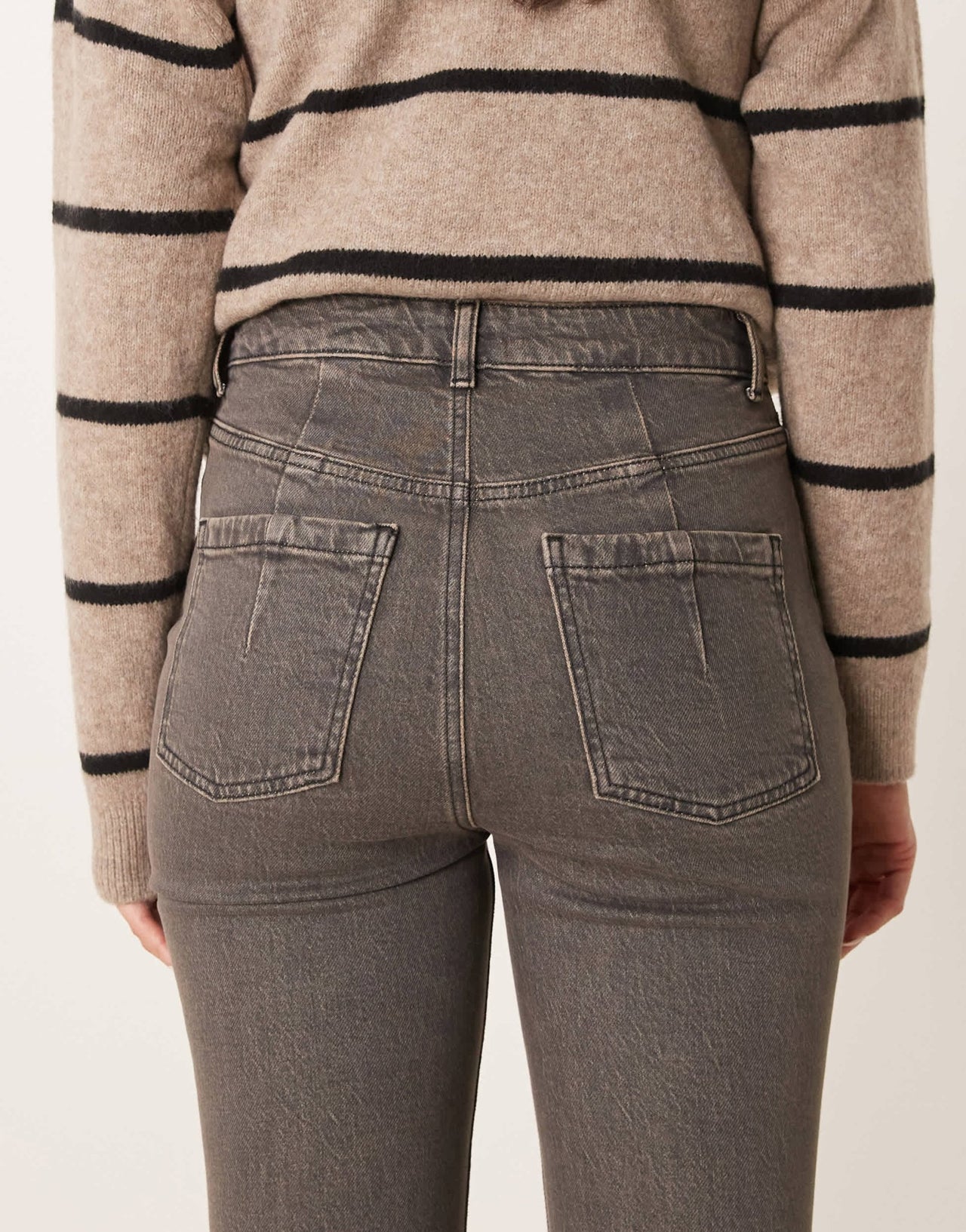 ASOS DESIGN cropped kick flare jean in brown overdye - ASOS Sample Sale