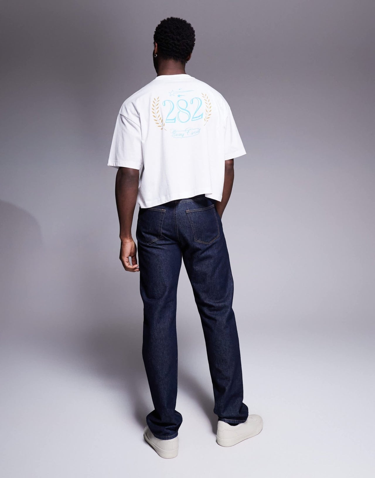 ASOS DESIGN cropped oversized t-shirt with sport graphic in white - ASOS Sample Sale