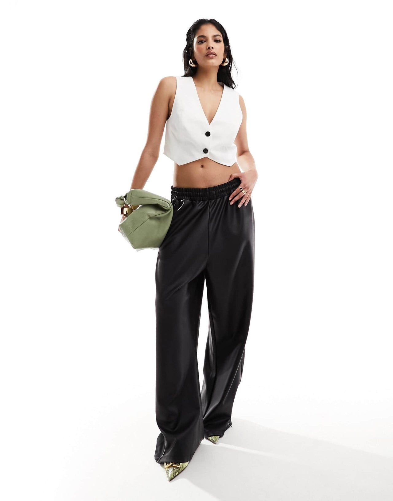 ASOS DESIGN cropped tailored waistcoat in ivory - ASOS Sample Sale