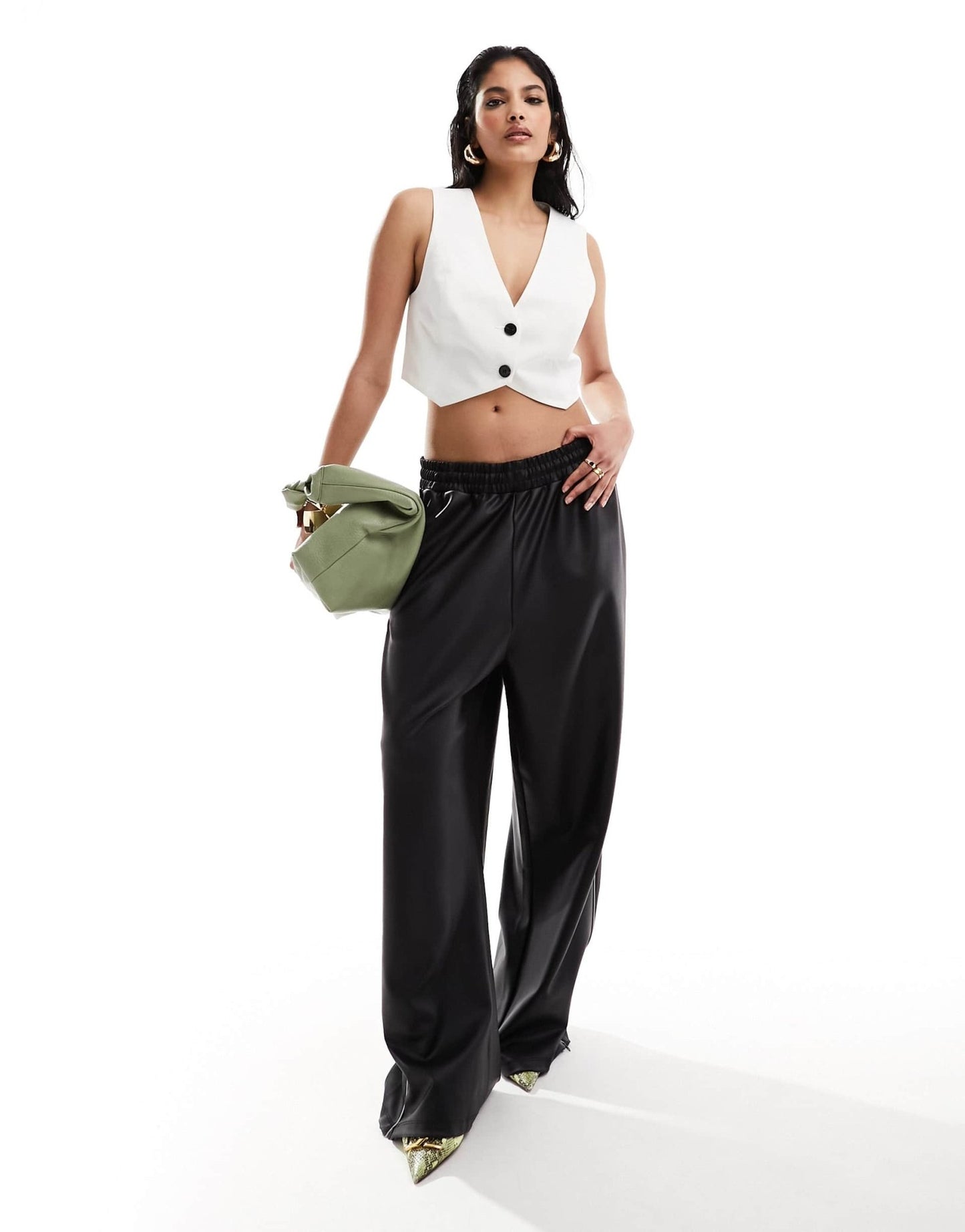 ASOS DESIGN cropped tailored waistcoat in ivory - ASOS Sample Sale