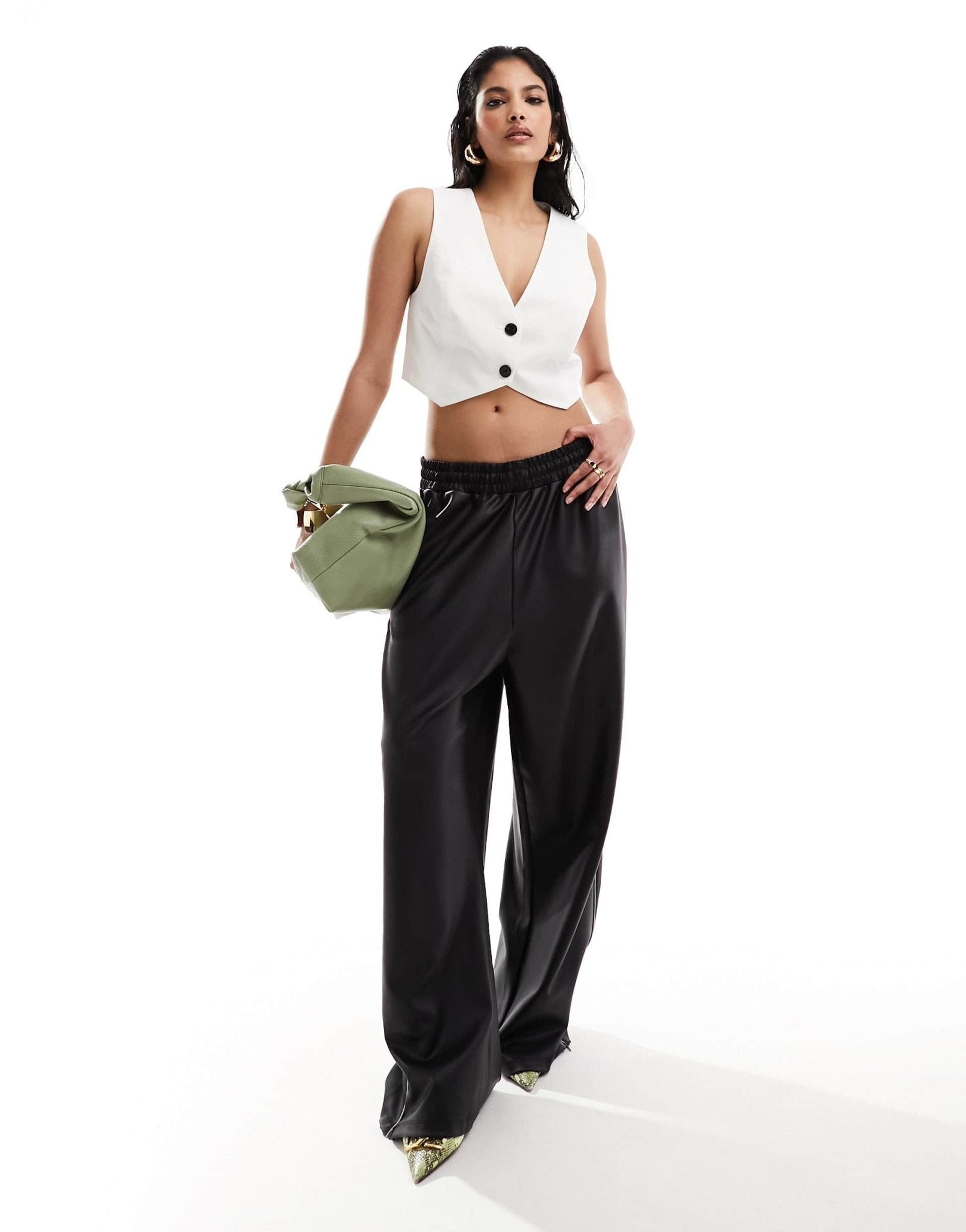 ASOS DESIGN cropped tailored waistcoat in ivory - ASOS Sample Sale