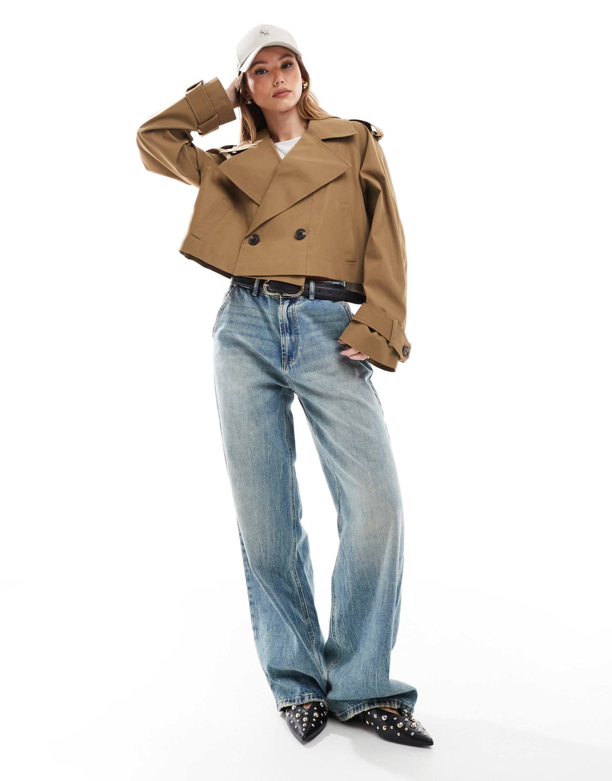 ASOS DESIGN cropped trench coat in olive - ASOS Sample Sale