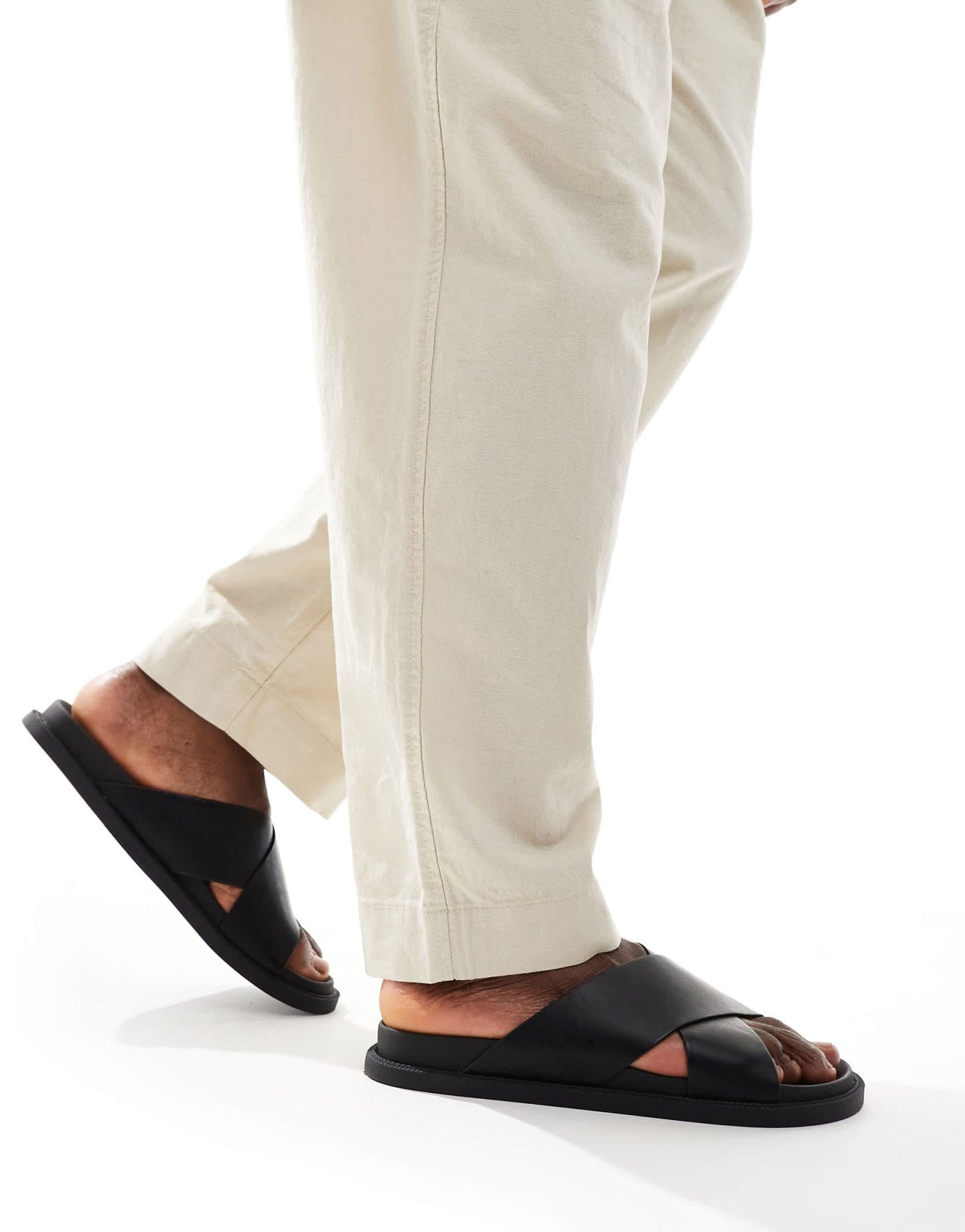 ASOS DESIGN cross over strap sandals in black - ASOS Sample Sale
