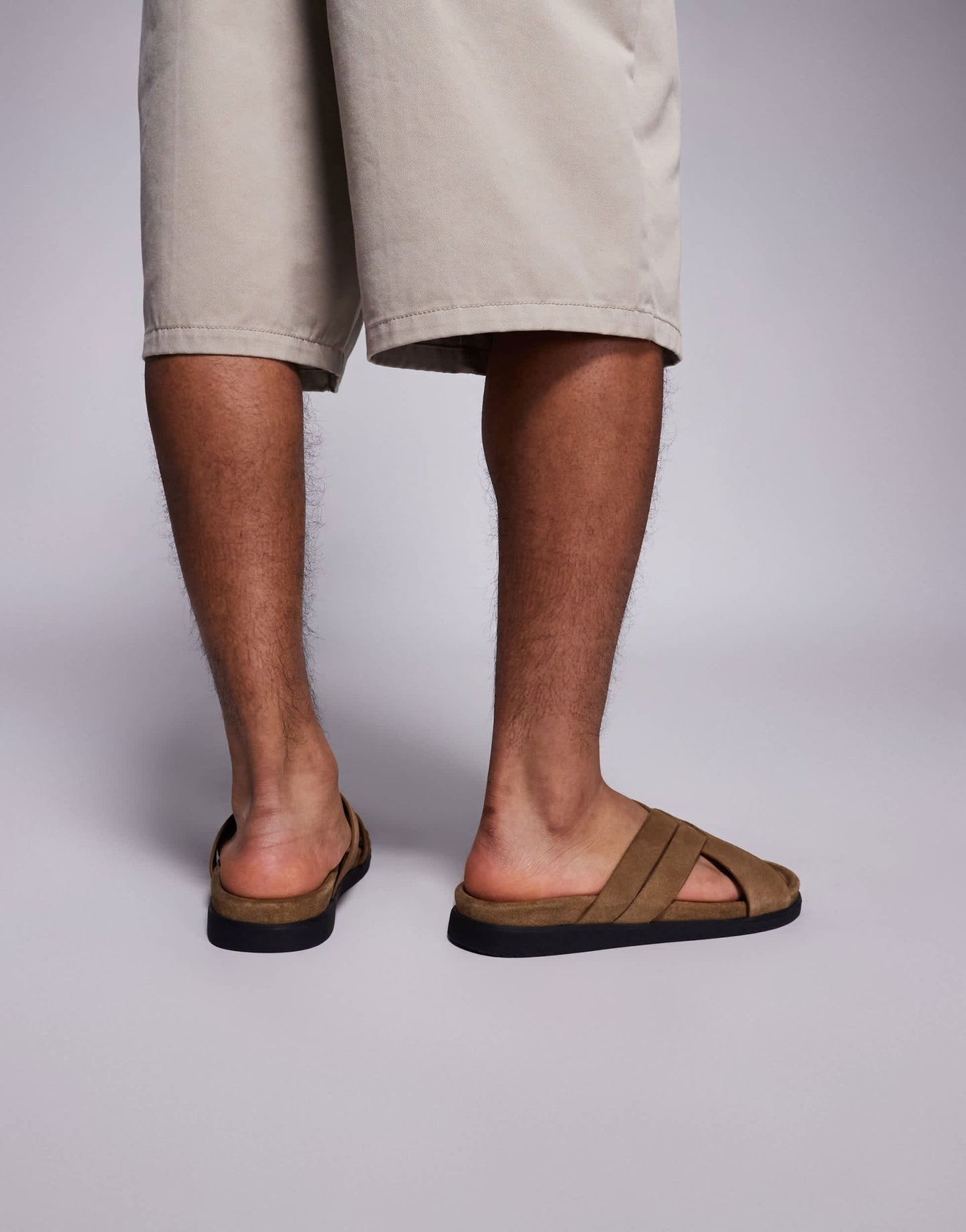 ASOS DESIGN cross over strap sandals in stone suede - ASOS Sample Sale