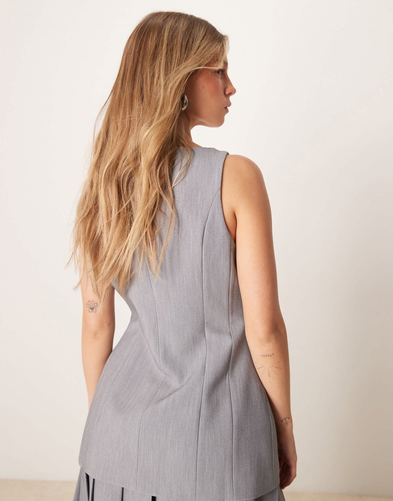 ASOS DESIGN crosshatch corset waistcoat co - ord in grey - ASOS Sample Sale