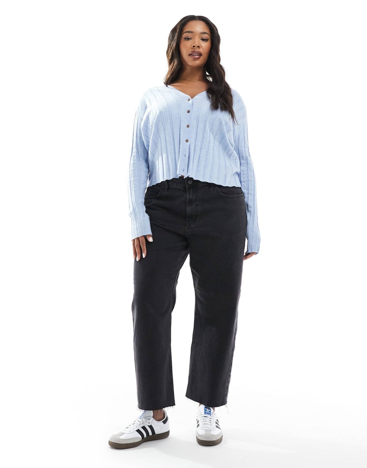 ASOS DESIGN Curve ankle grazer comfort stretch straight leg jeans in black - ASOS Sample Sale