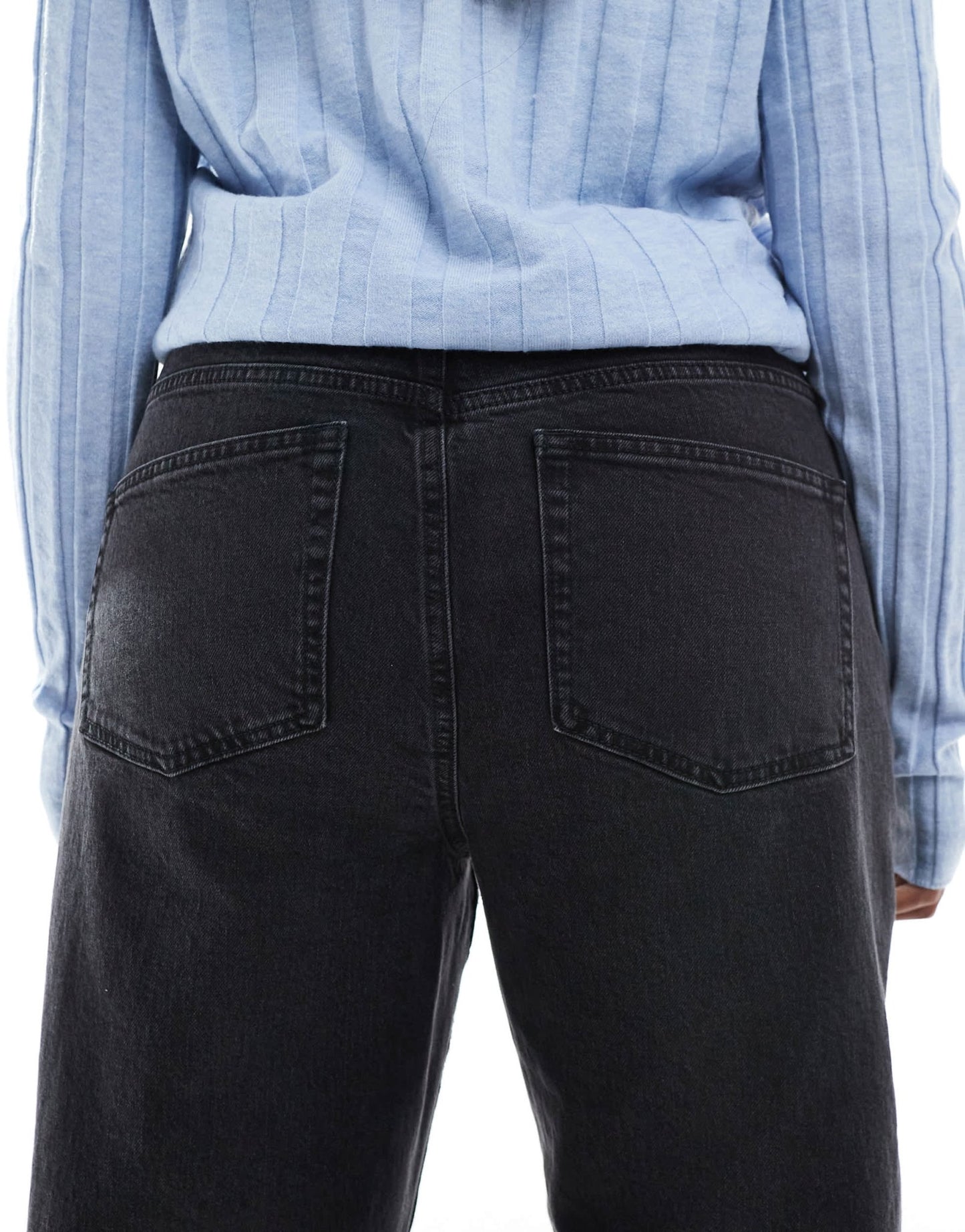 ASOS DESIGN Curve ankle grazer comfort stretch straight leg jeans in black - ASOS Sample Sale