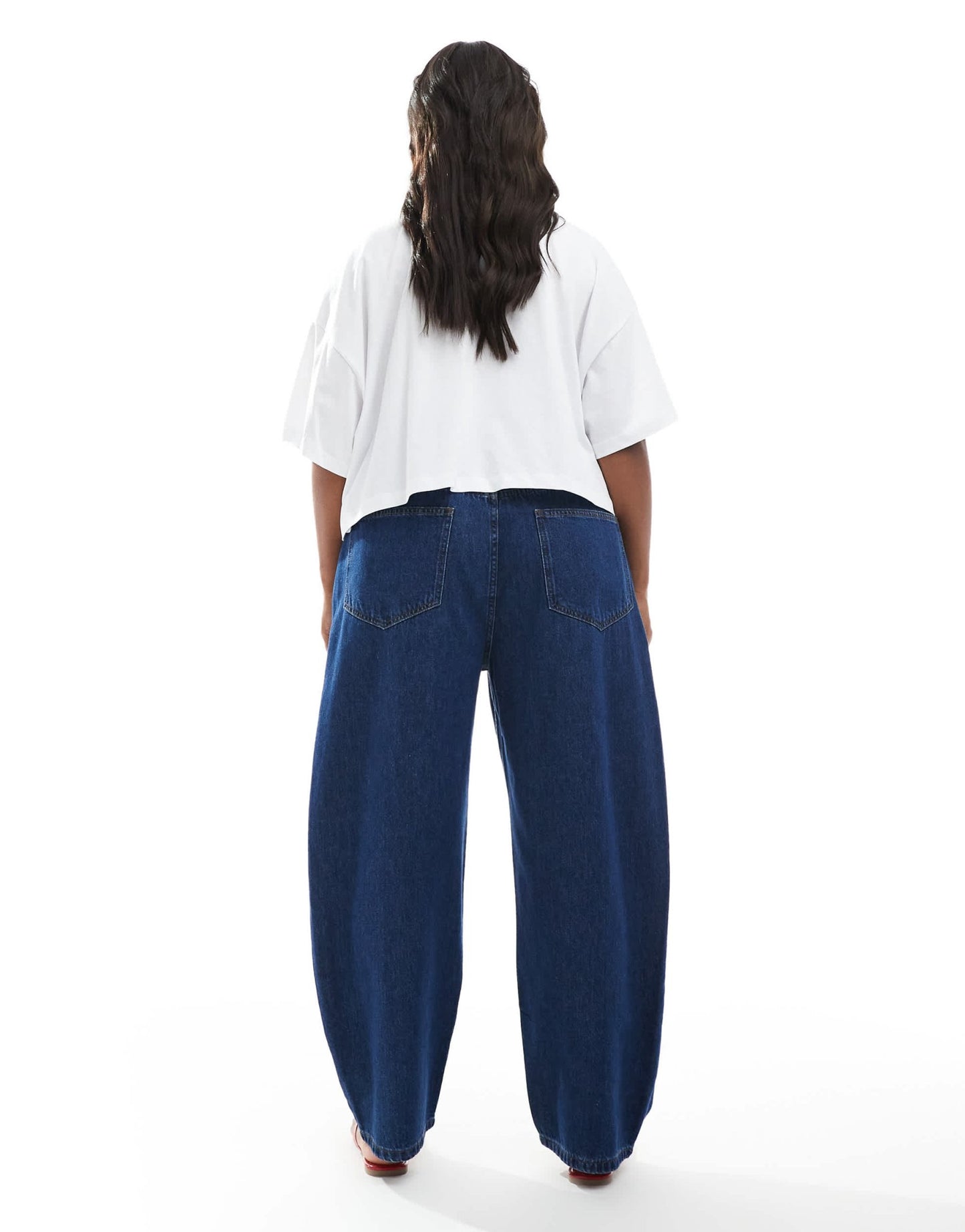 ASOS DESIGN Curve barrel jeans in clean darkwash - ASOS Sample Sale