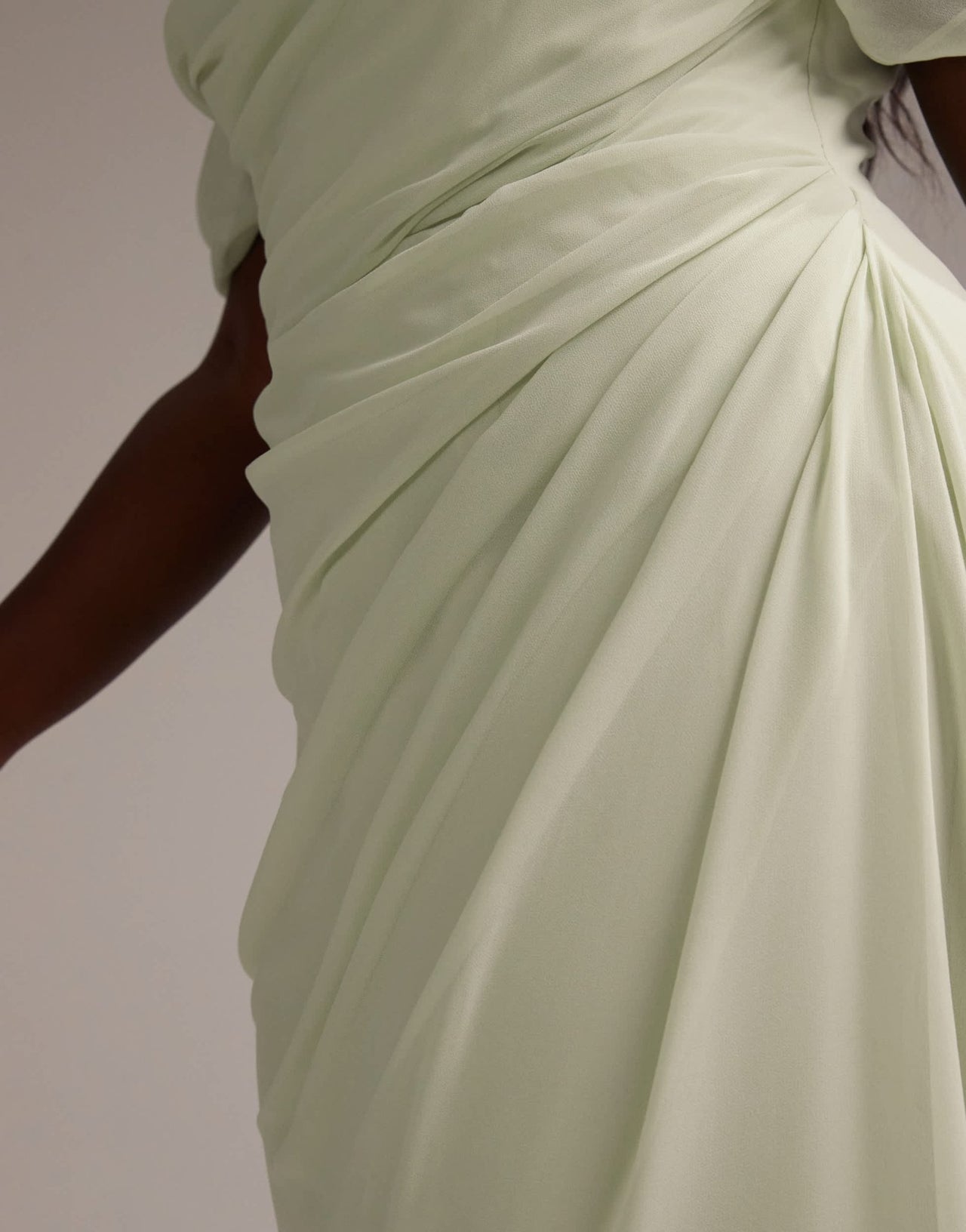 ASOS DESIGN Curve Bridesmaids draped bardot midaxi dress in light green - ASOS Sample Sale