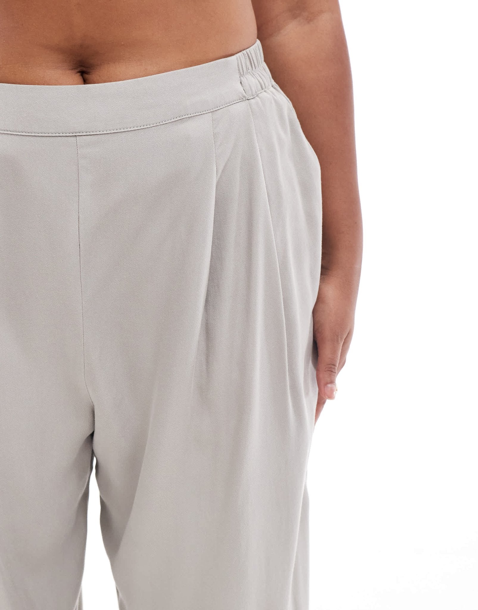 ASOS DESIGN Curve casual wide leg pull on trouser in grey - ASOS Sample Sale