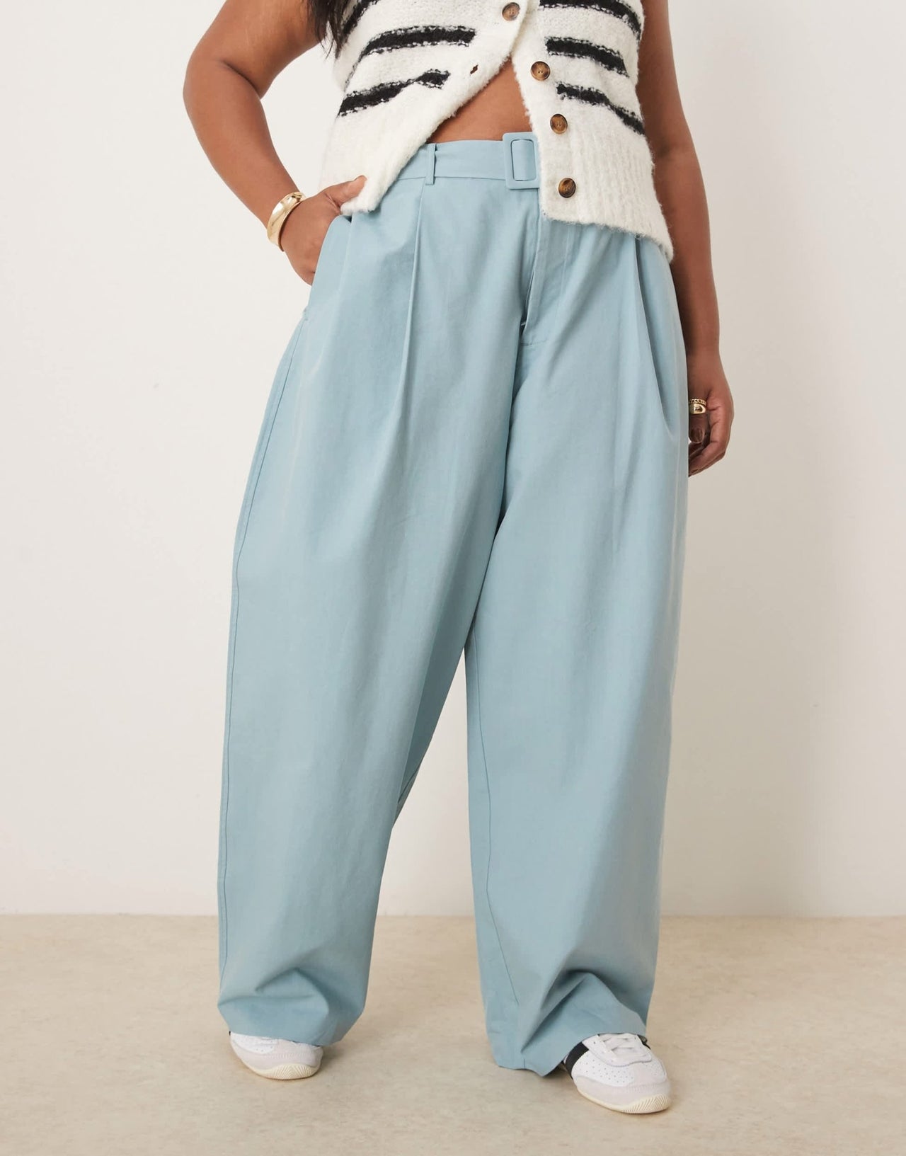 ASOS DESIGN Curve clean balloon trousers in turquoise - ASOS Sample Sale