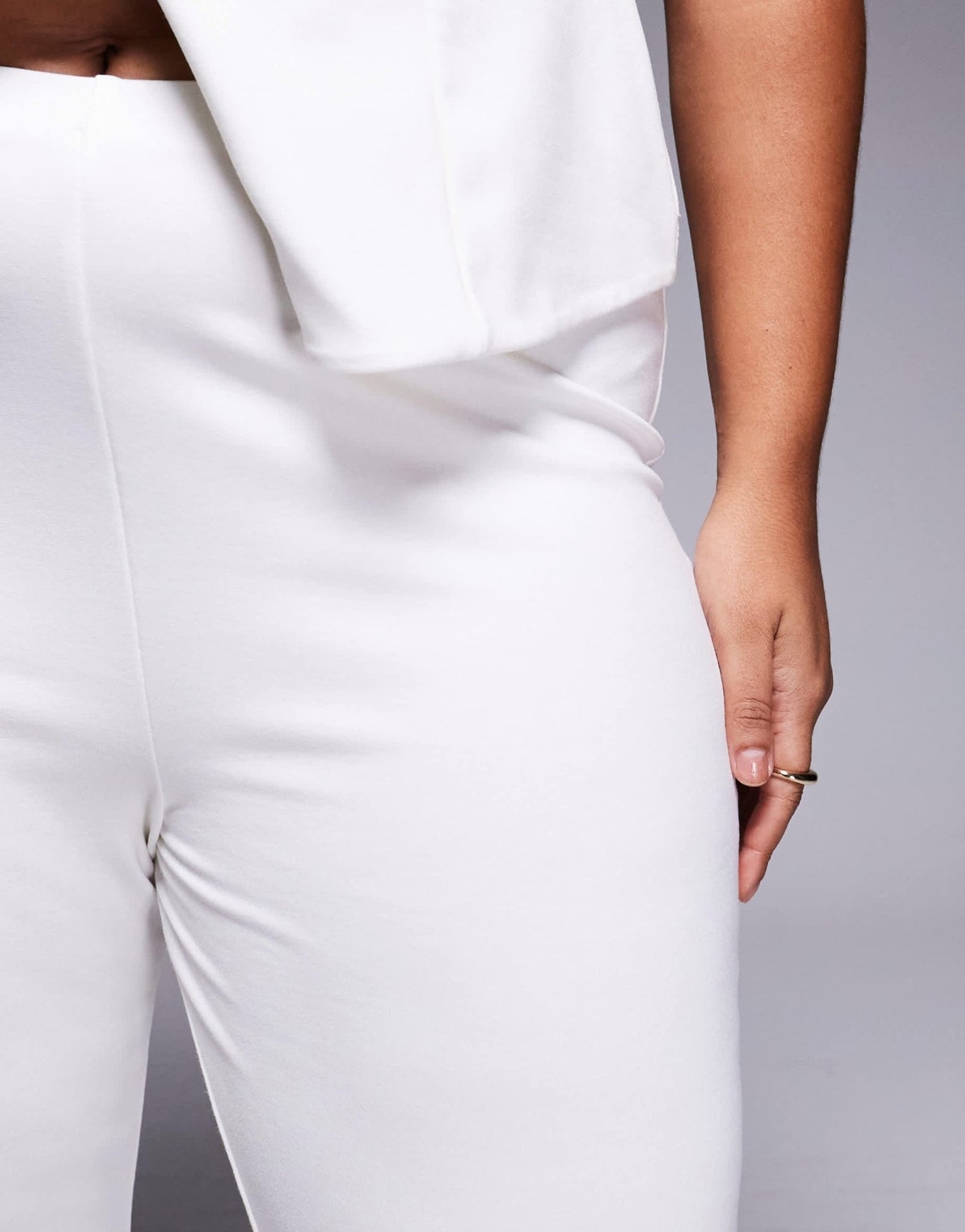 ASOS DESIGN Curve co - ord ponte flare trouser in white - ASOS Sample Sale