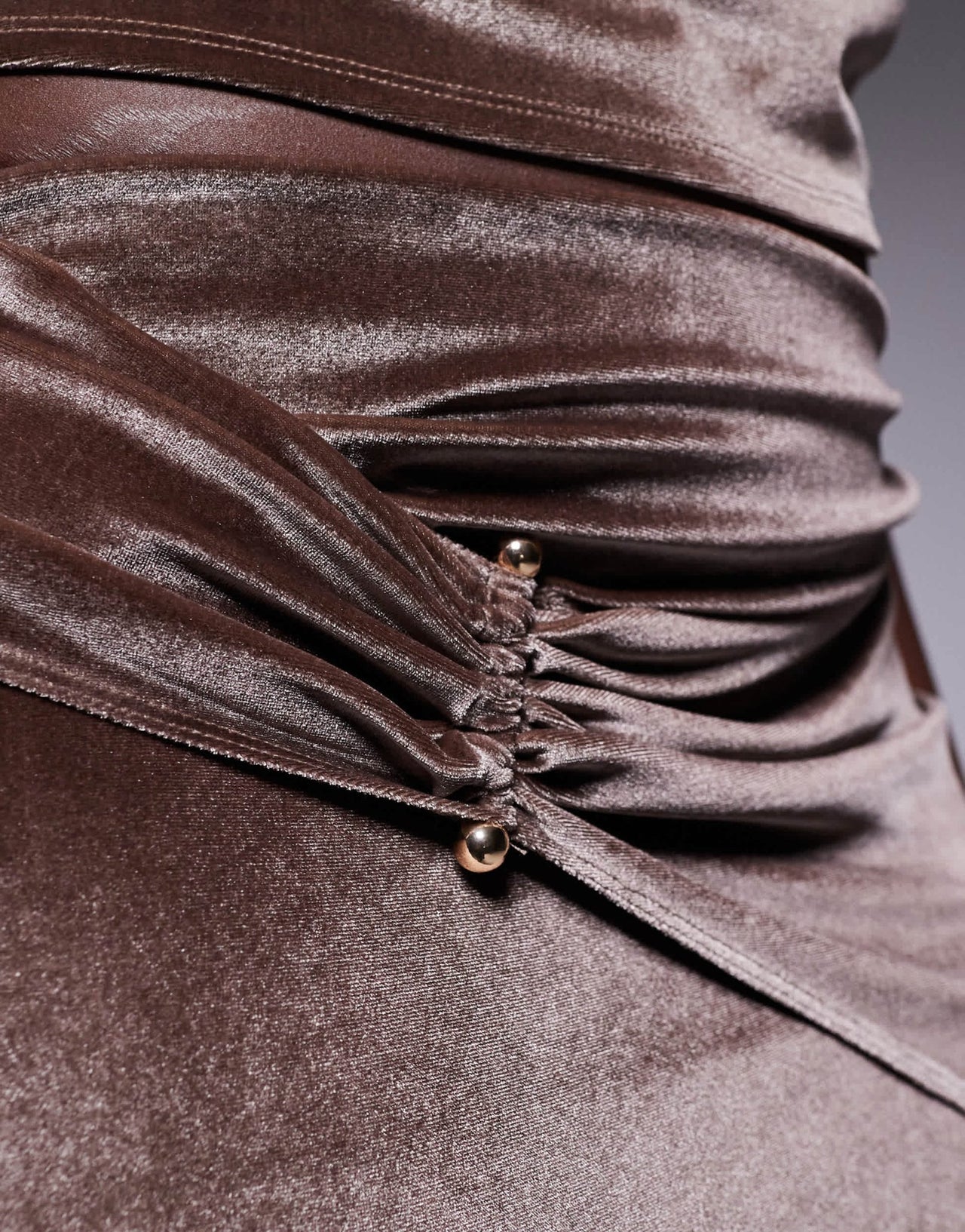 ASOS DESIGN Curve co - ord velvet drape fishtail maxi skirt in mink - ASOS Sample Sale