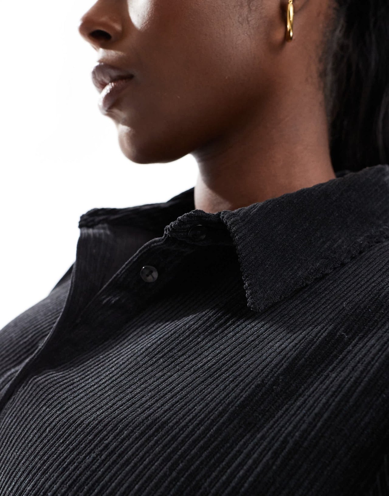 ASOS DESIGN Curve cord smock mini dress with peplum hem in black - ASOS Sample Sale