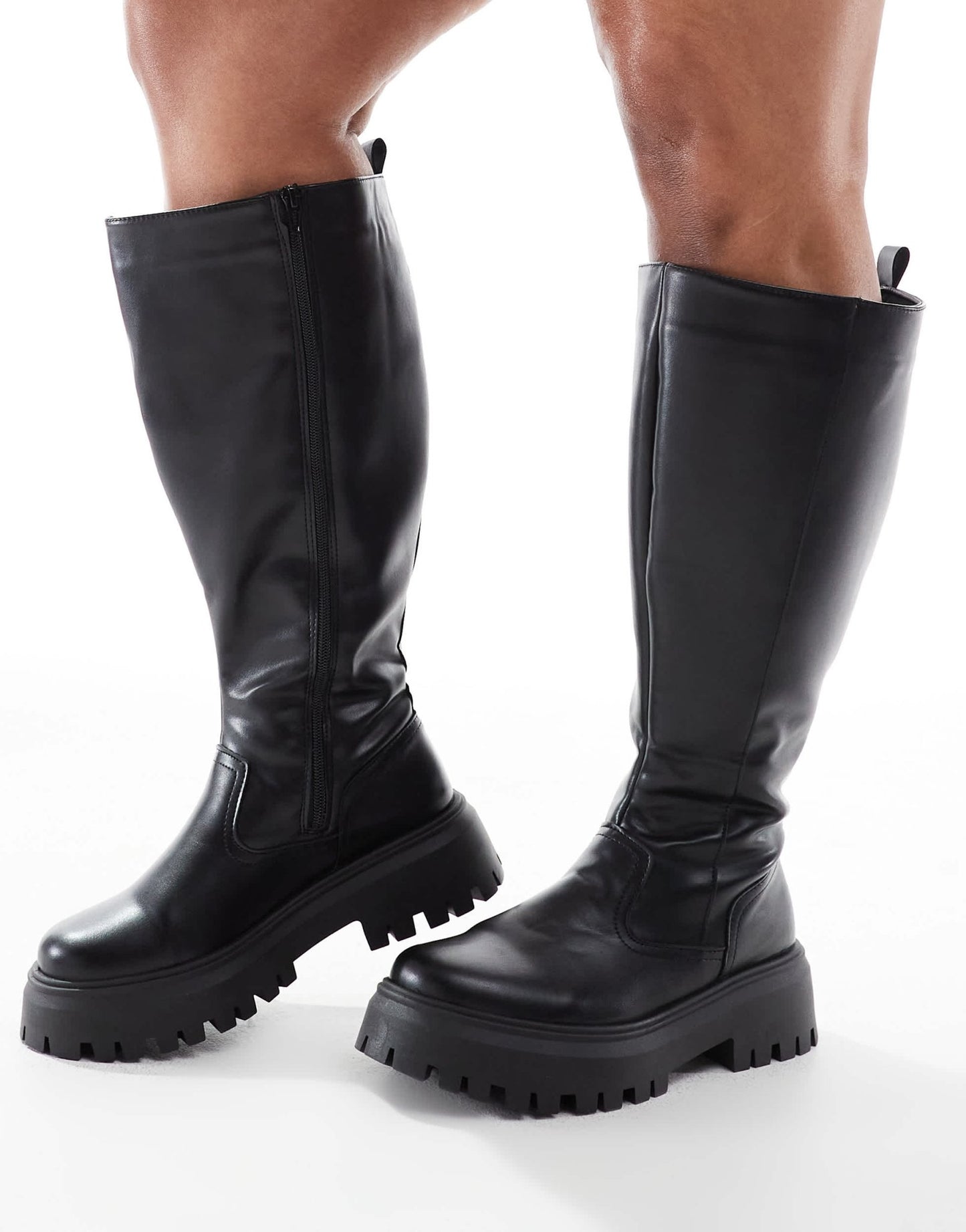 ASOS DESIGN Curve Corey chunky knee boot in black - ASOS Sample Sale