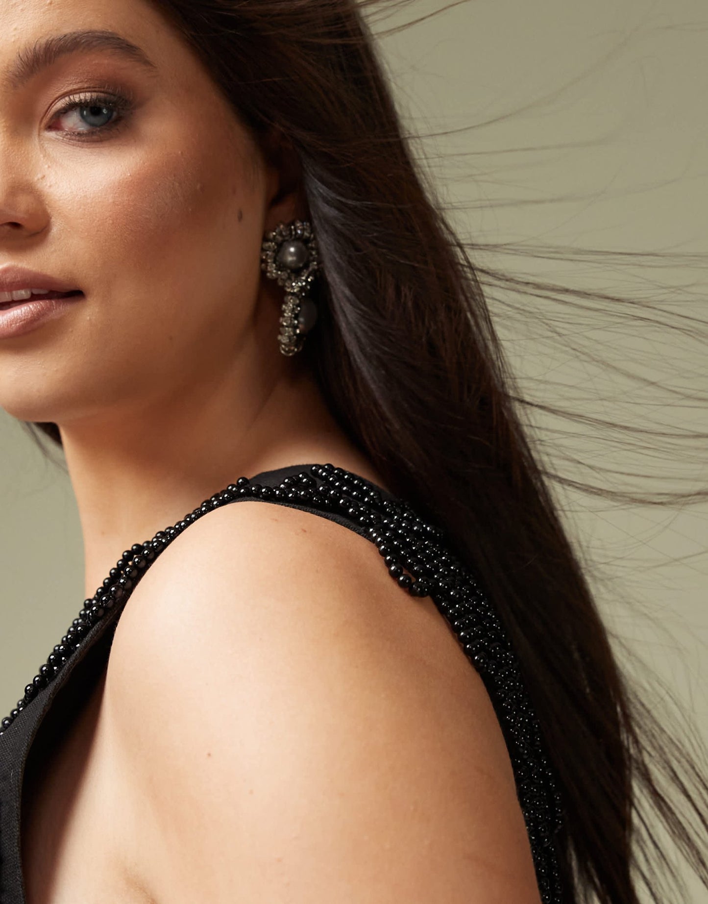 ASOS DESIGN Curve deep v neckline embellished mini shift dress in black - ASOS Sample Sale