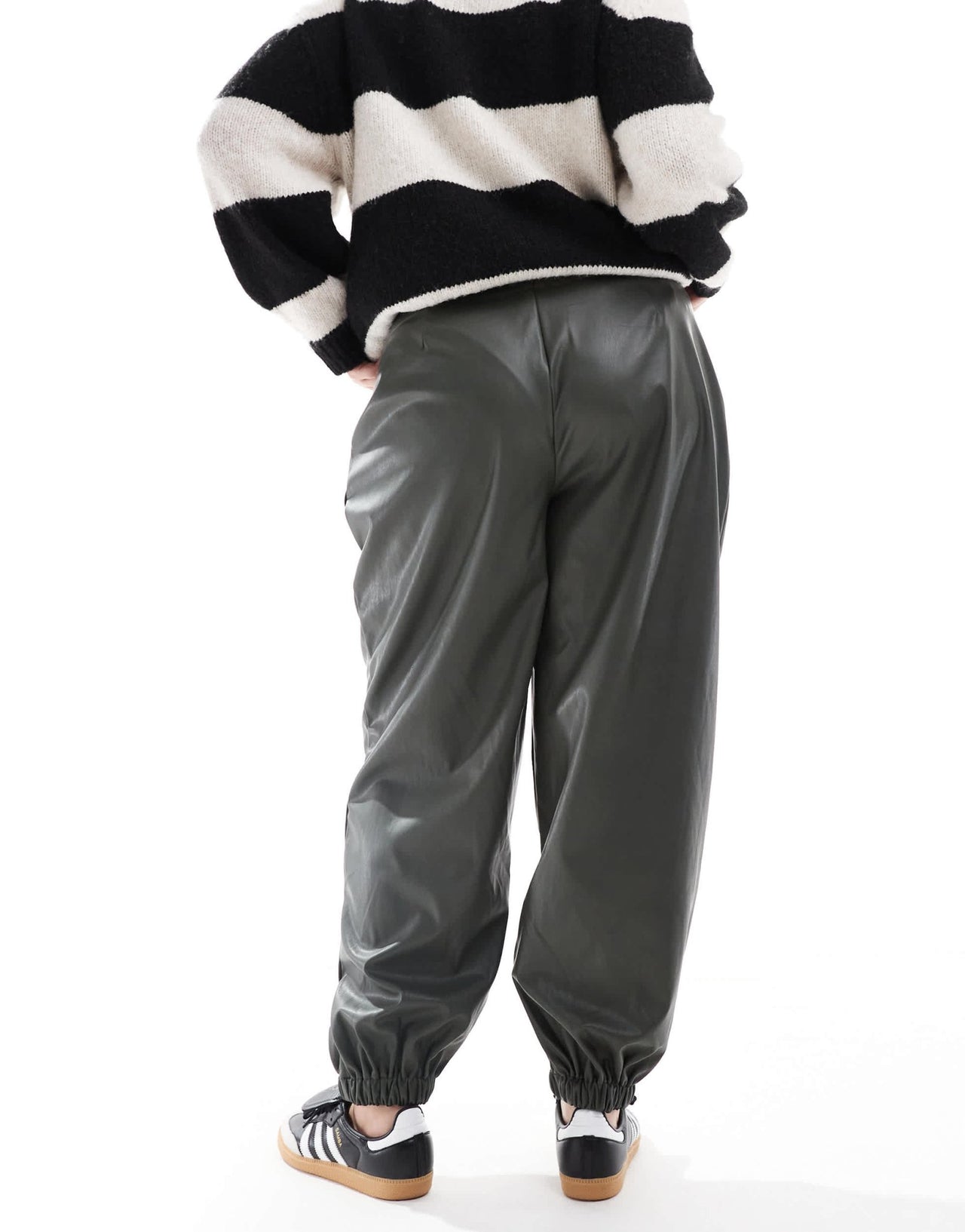 ASOS DESIGN Curve faux leather jogger in khaki - ASOS Sample Sale