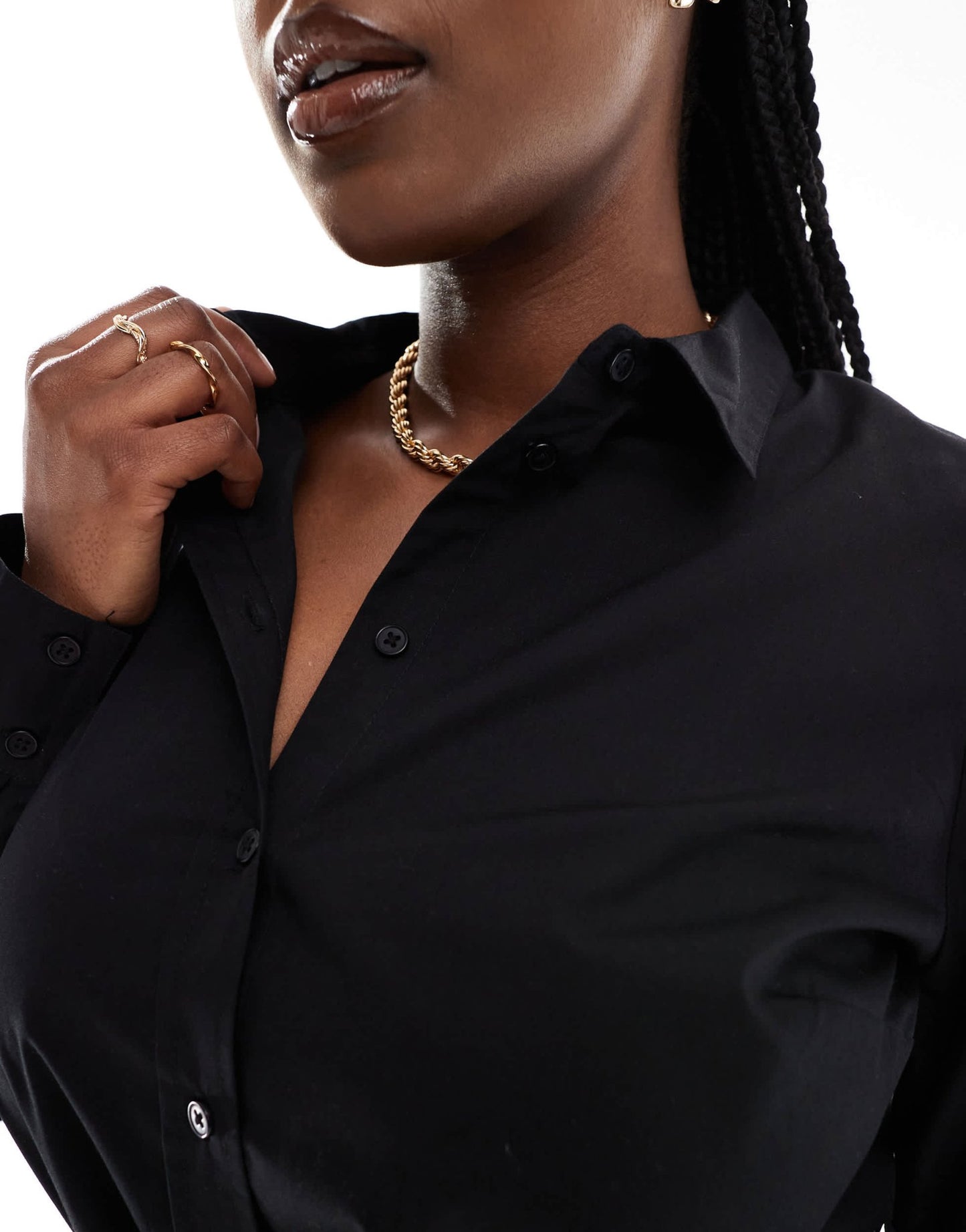 ASOS DESIGN Curve godet pleated mini shirt dress in black - ASOS Sample Sale