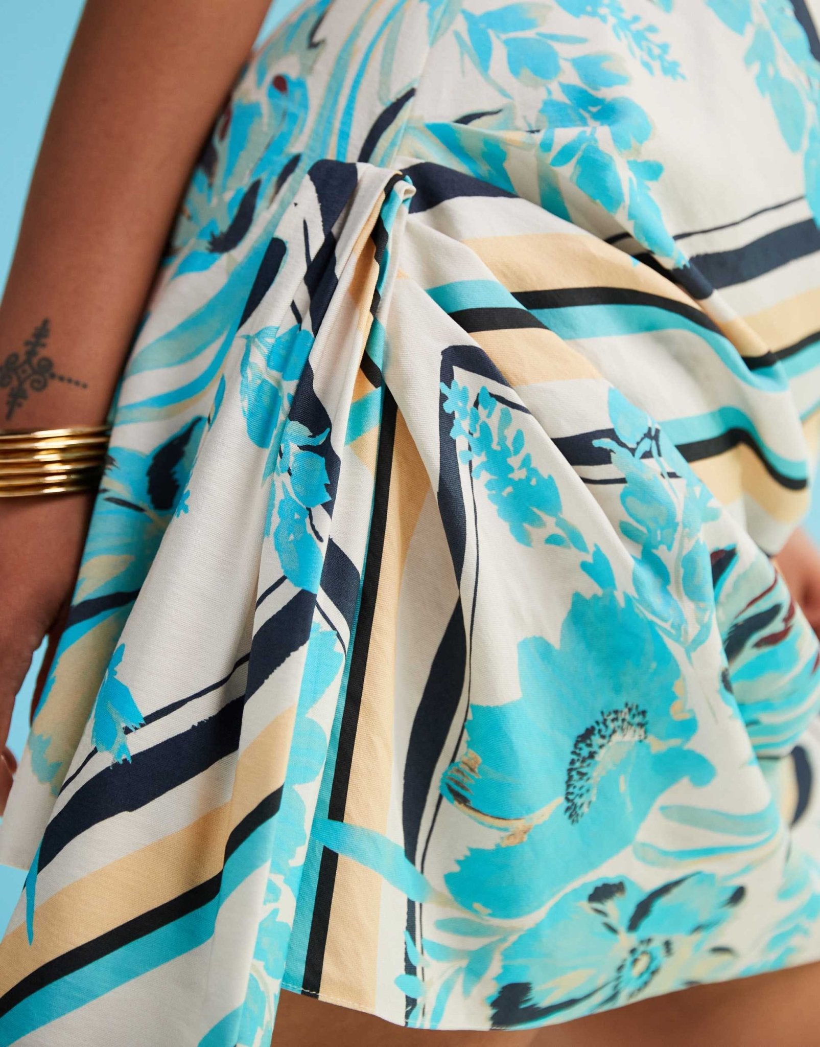 ASOS DESIGN Curve high neck drape detail mini dress in scarf print - ASOS Sample Sale