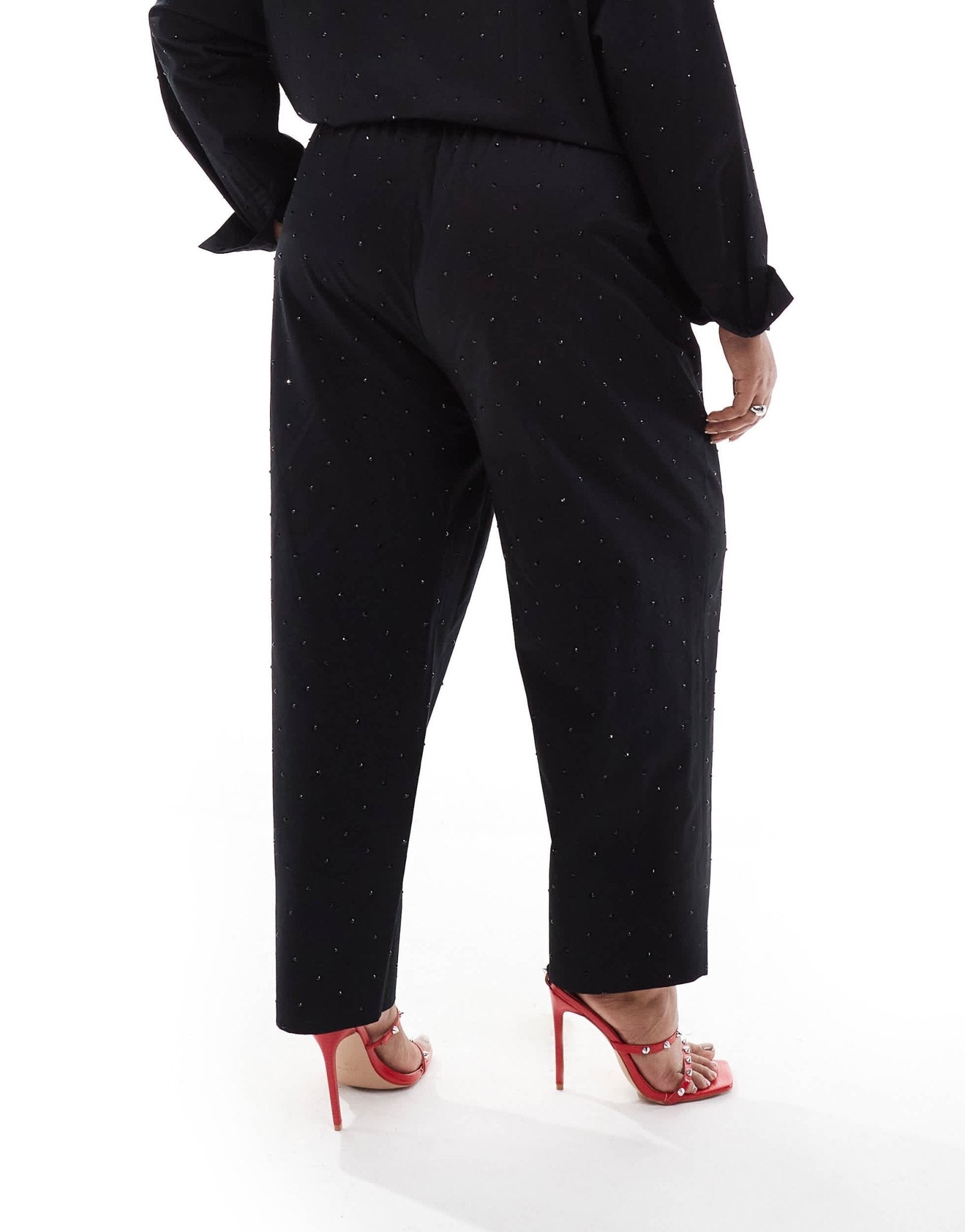 ASOS DESIGN Curve hotfix trouser co - ord in black - ASOS Sample Sale