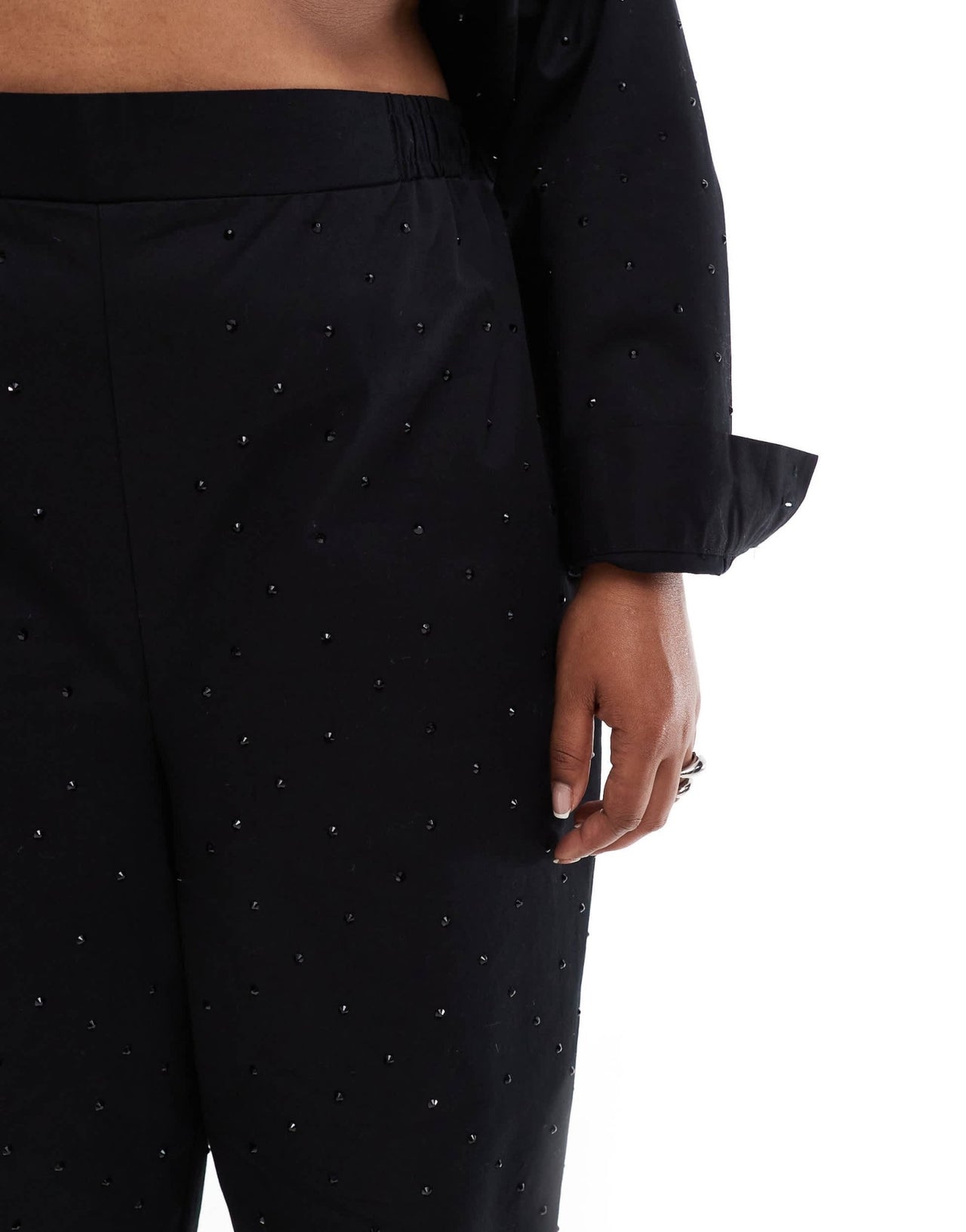 ASOS DESIGN Curve hotfix trouser co - ord in black - ASOS Sample Sale