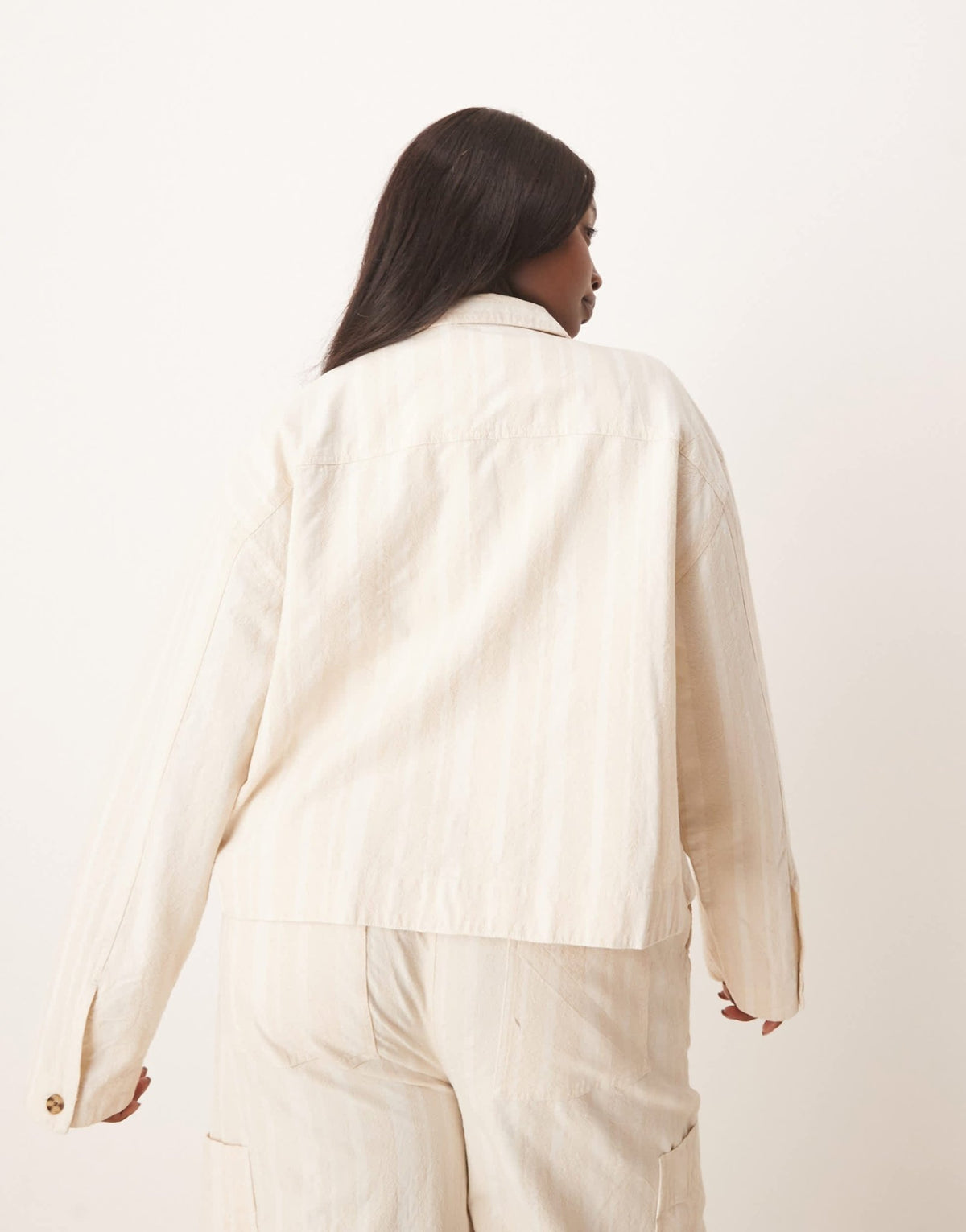 ASOS DESIGN Curve jacket with pocket detail co-ord in off white - ASOS Sample Sale