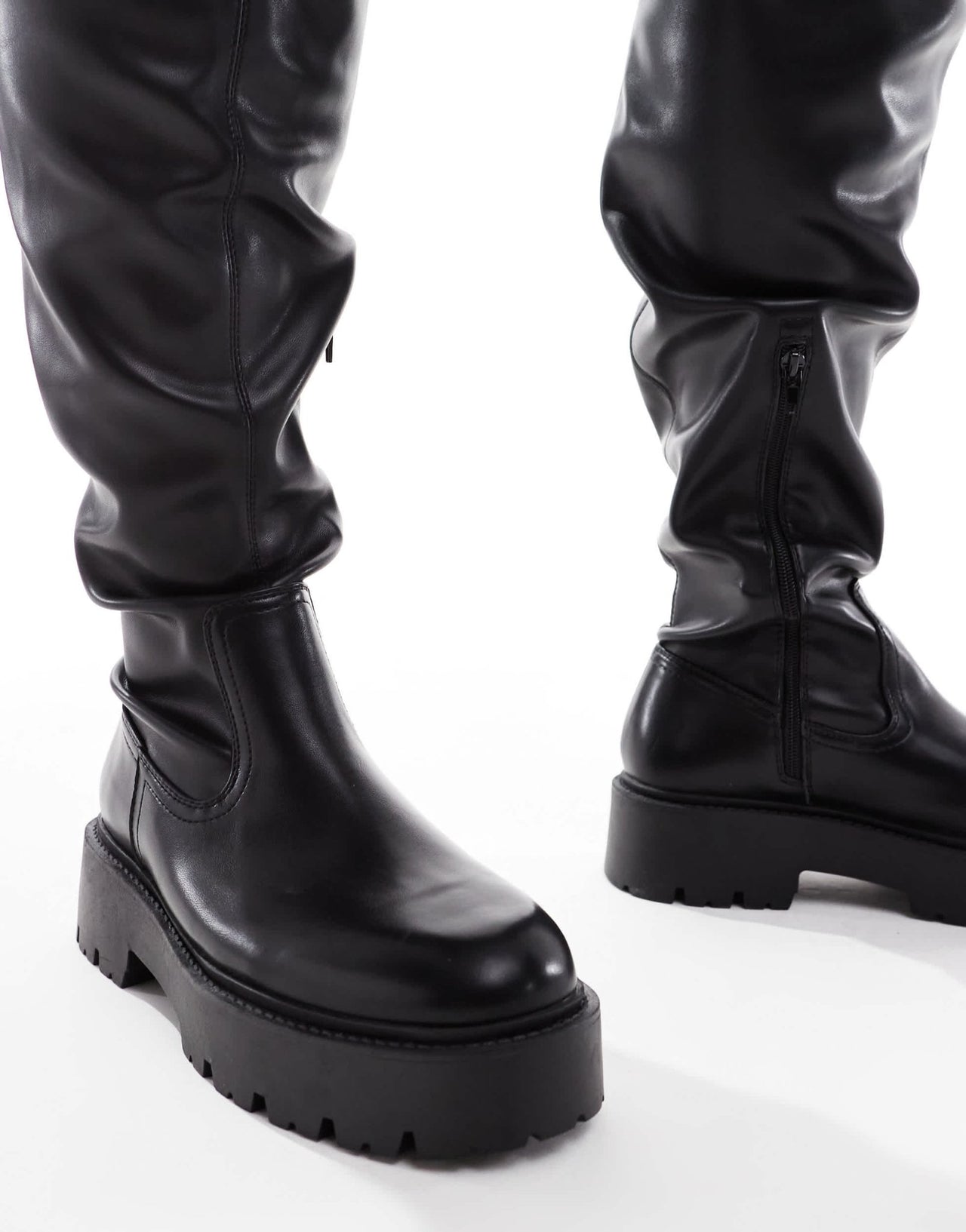 ASOS DESIGN Curve Kristen chunky over the knee boot in black - ASOS Sample Sale
