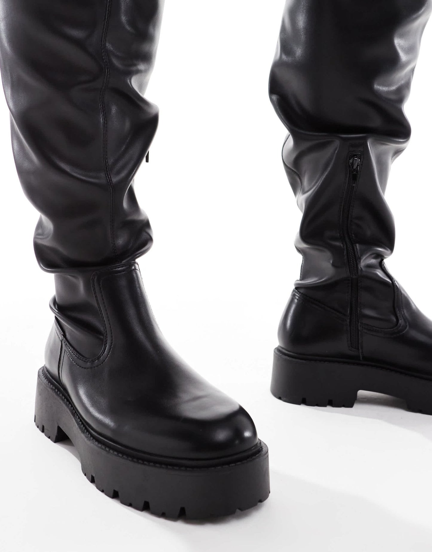 ASOS DESIGN Curve Kristen chunky over the knee boot in black - ASOS Sample Sale
