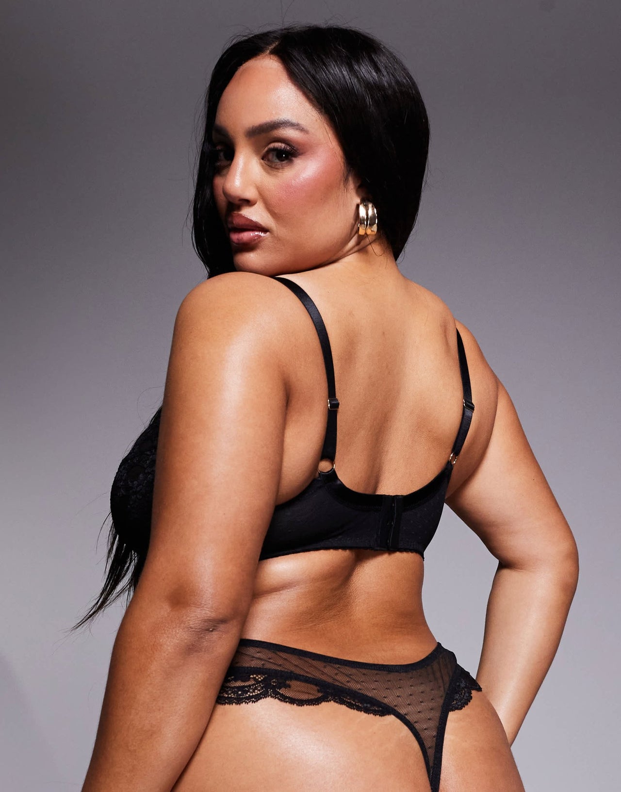 ASOS DESIGN Curve Lola lace thong in black - ASOS Sample Sale