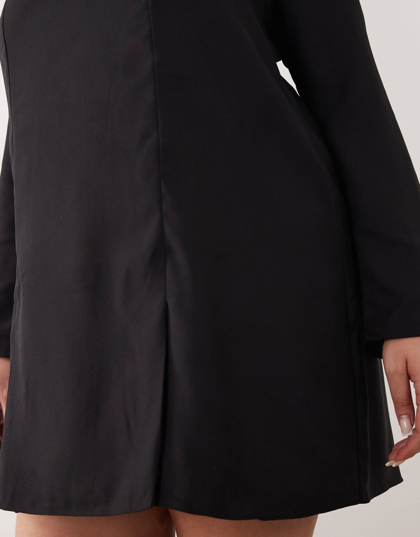 ASOS DESIGN Curve long sleeve godet mini dress in black - ASOS Sample Sale