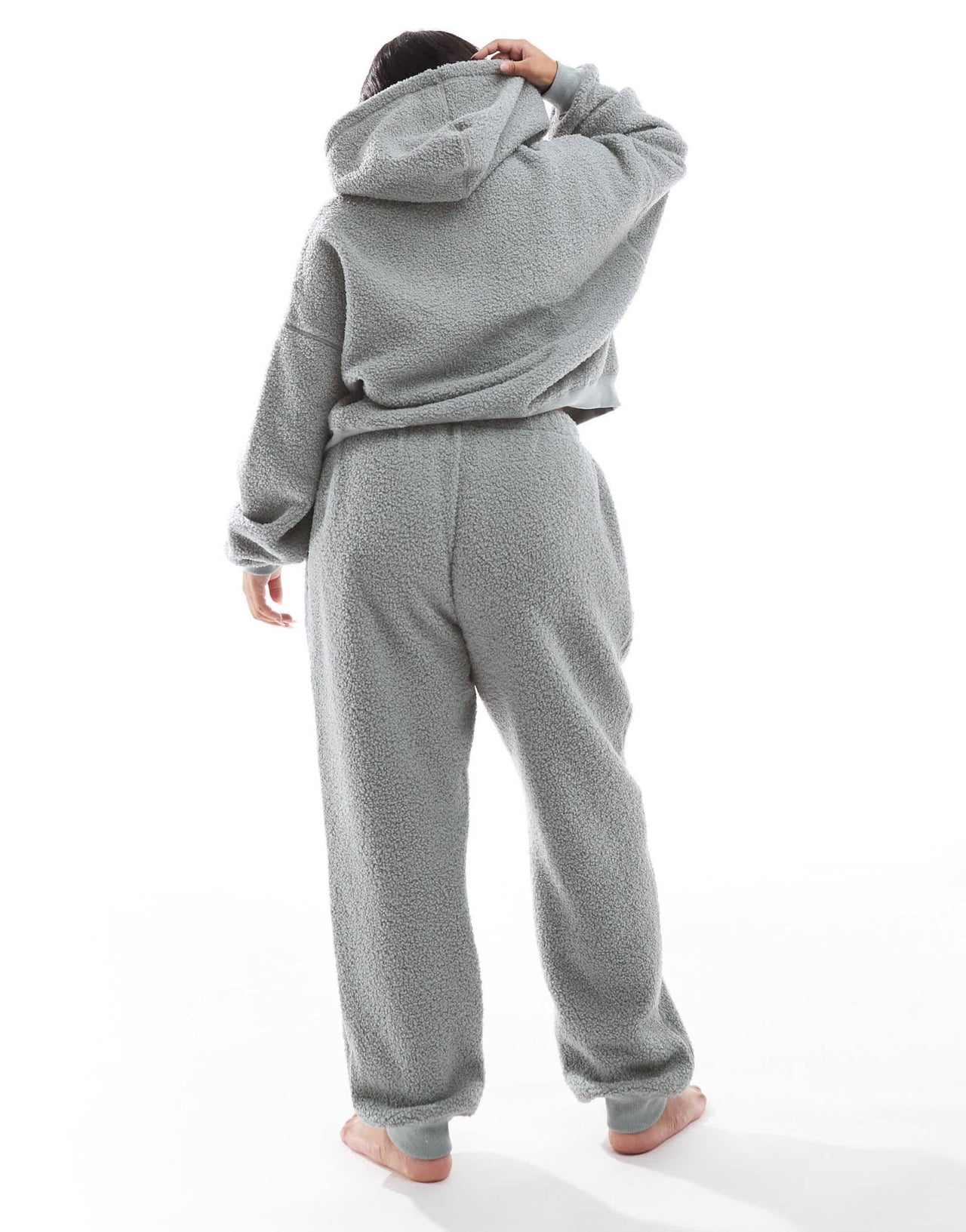 ASOS DESIGN Curve lounge borg oversized hoodie & jogger set in blue - ASOS Sample Sale