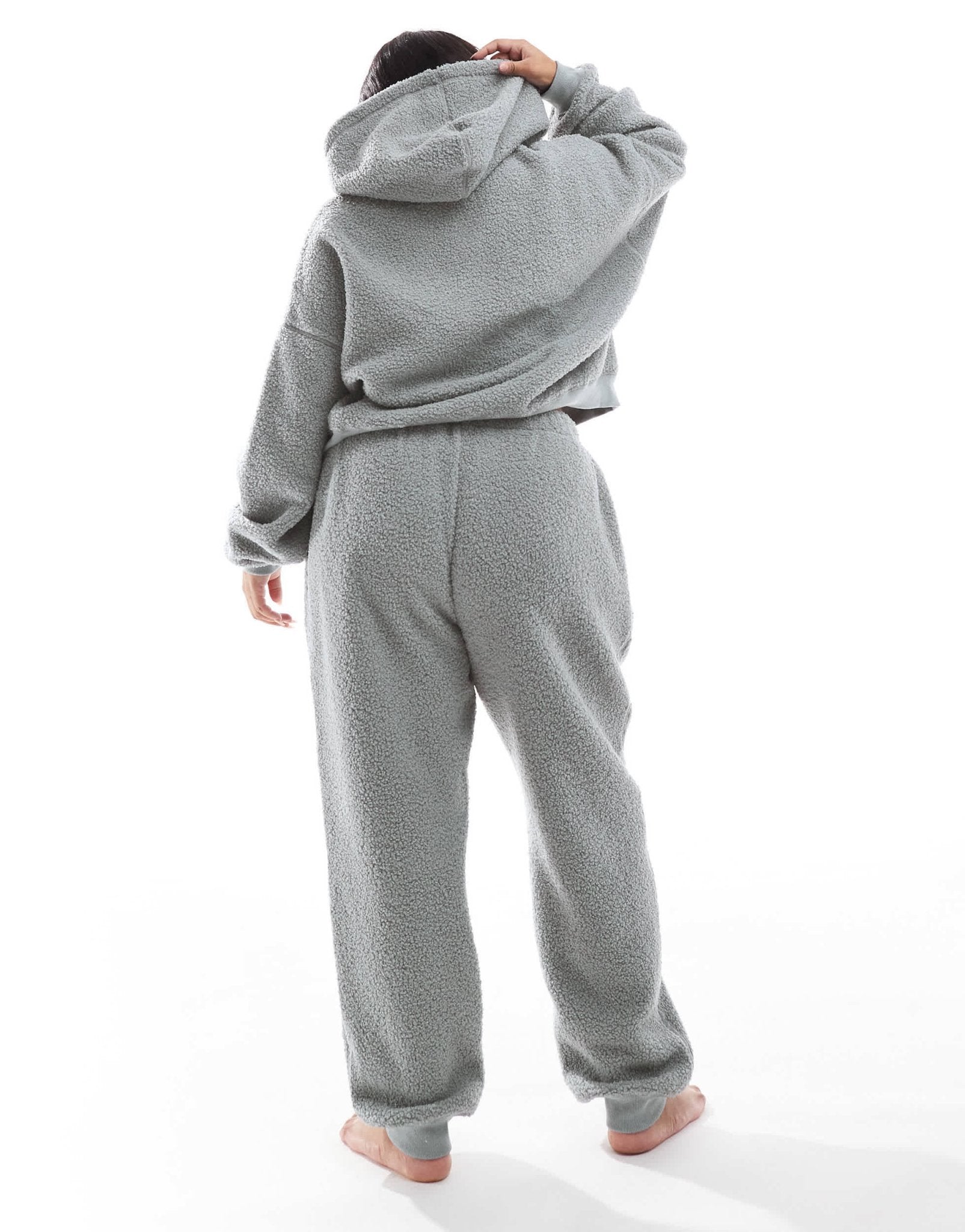 ASOS DESIGN Curve lounge borg oversized hoodie & jogger set in blue - ASOS Sample Sale
