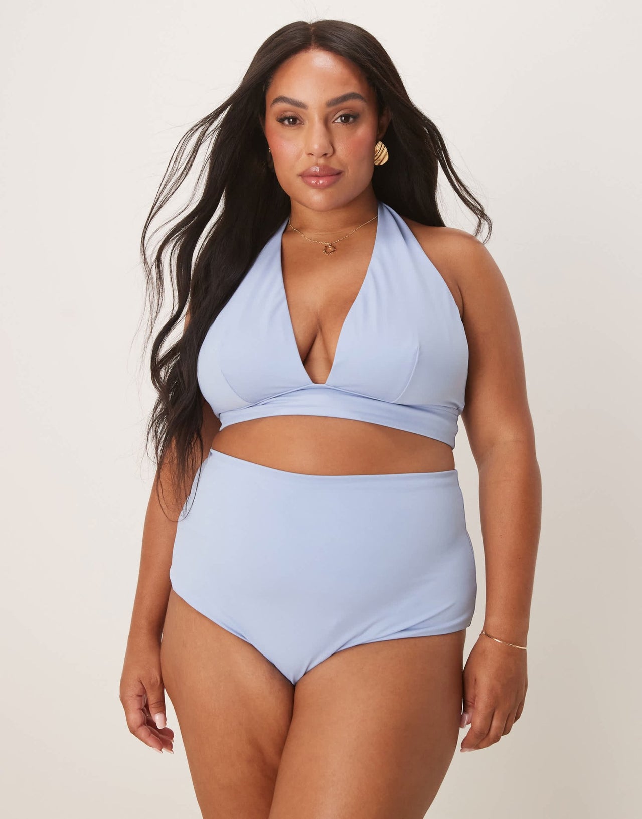 ASOS DESIGN Curve Maya mix and match high waist bikini bottom in blue - ASOS Sample Sale