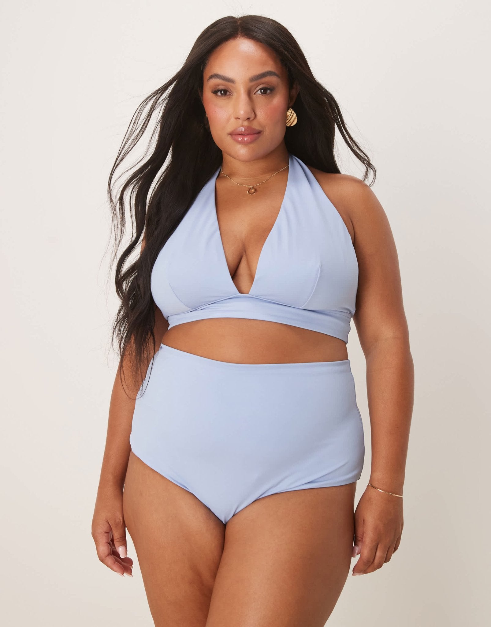 ASOS DESIGN Curve Maya mix and match high waist bikini bottom in blue - ASOS Sample Sale