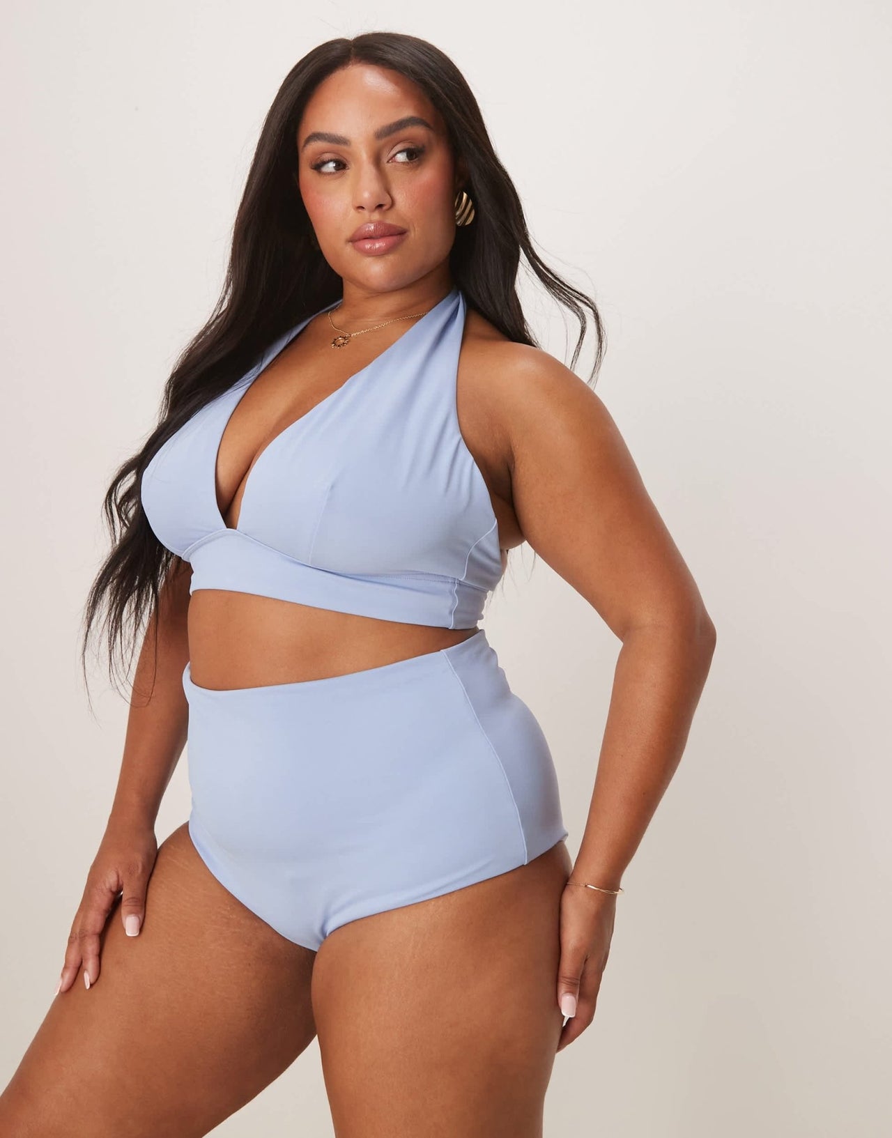 ASOS DESIGN Curve Maya mix and match high waist bikini bottom in blue - ASOS Sample Sale